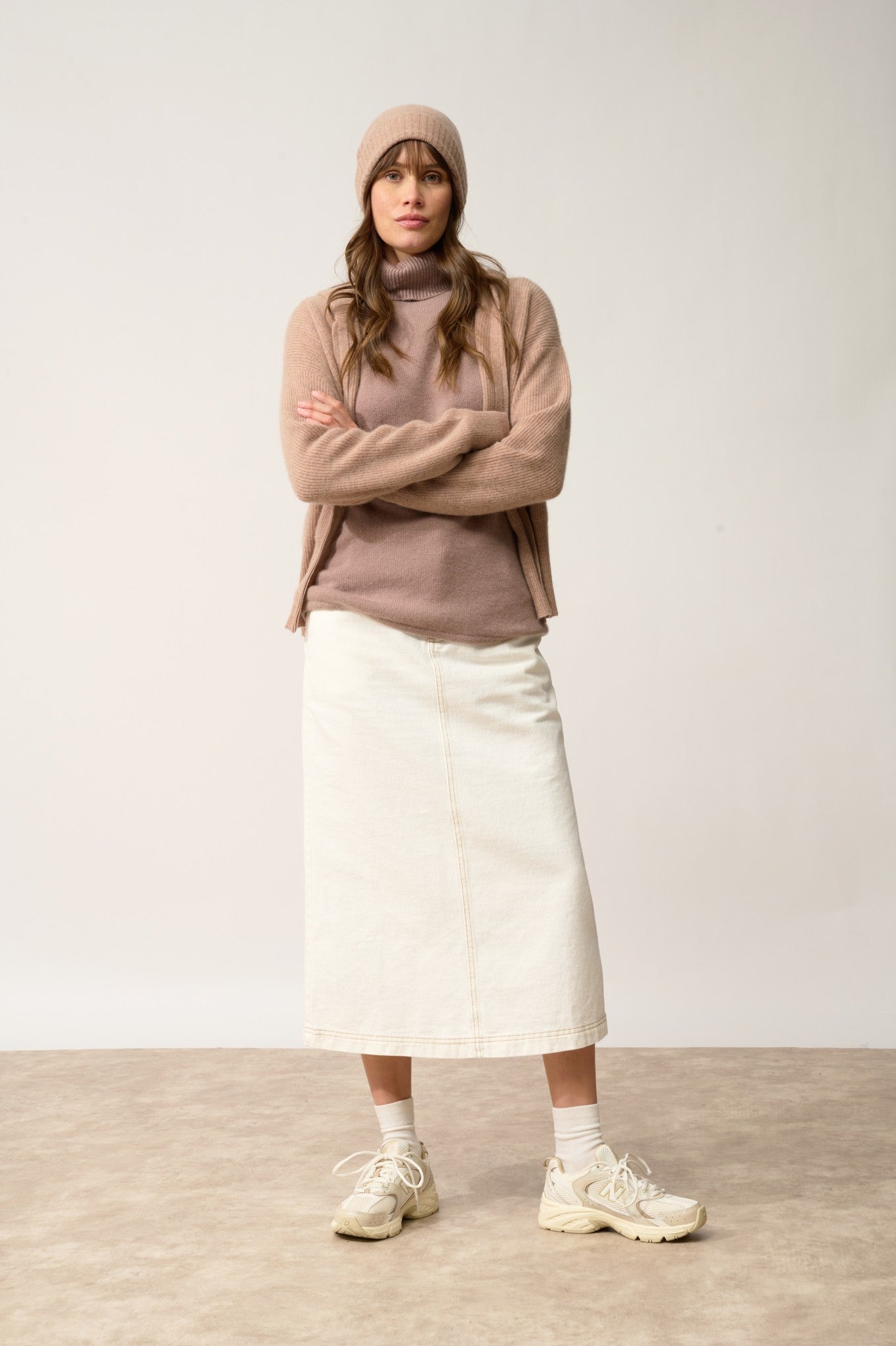 ember bonnet 4 fils camel chiné 100% cachemire