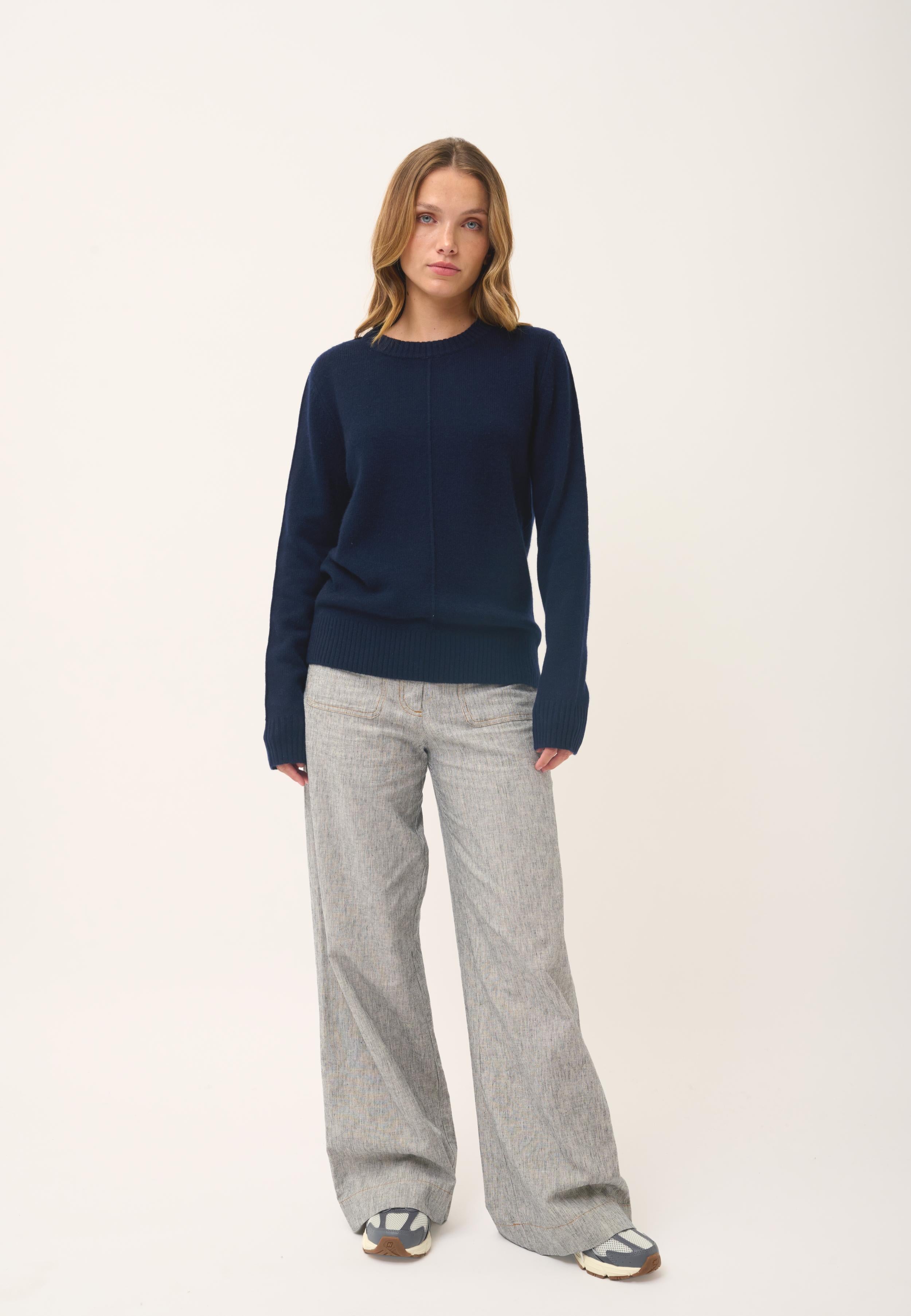 EMMA pull col rond navy