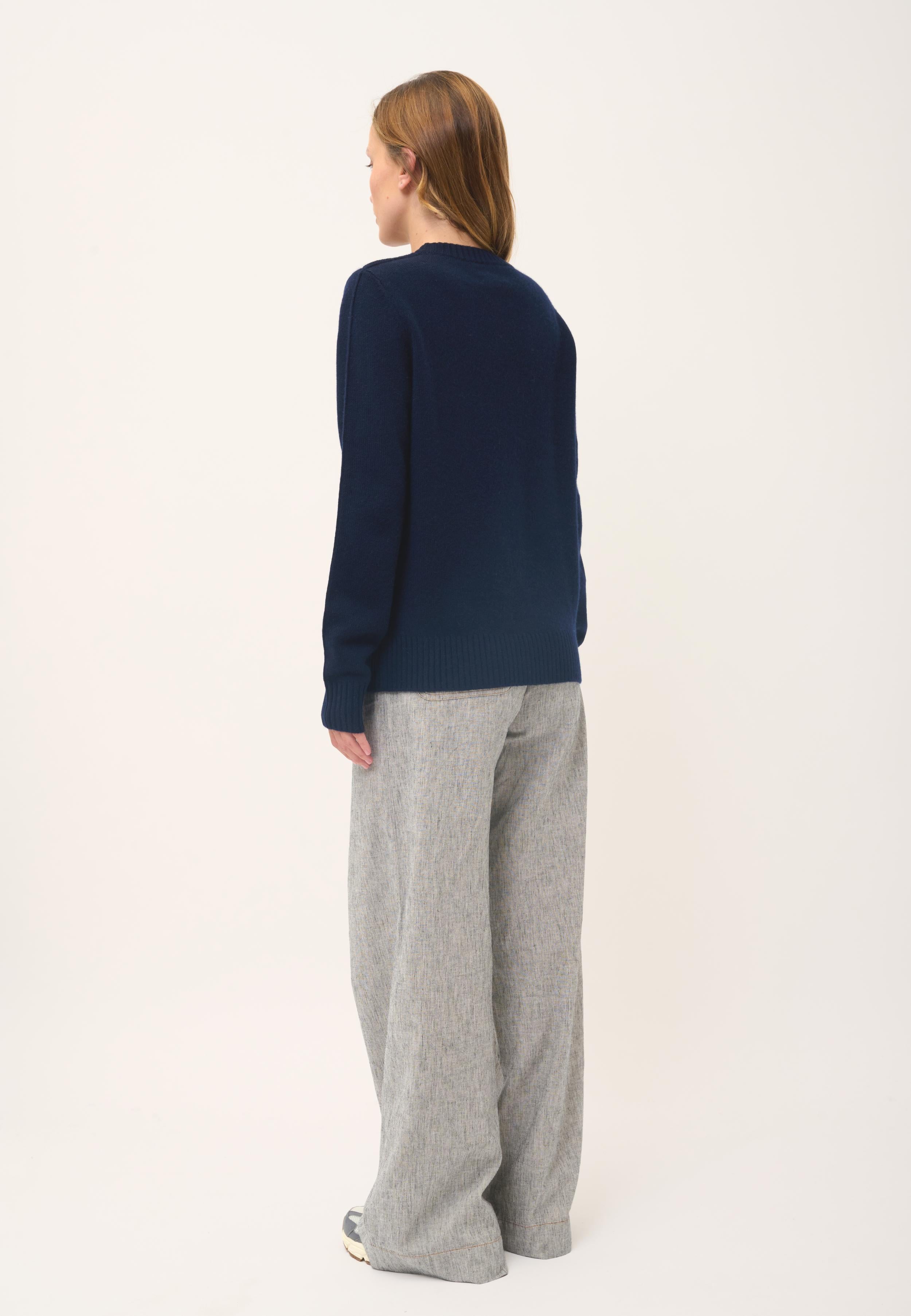EMMA pull col rond navy