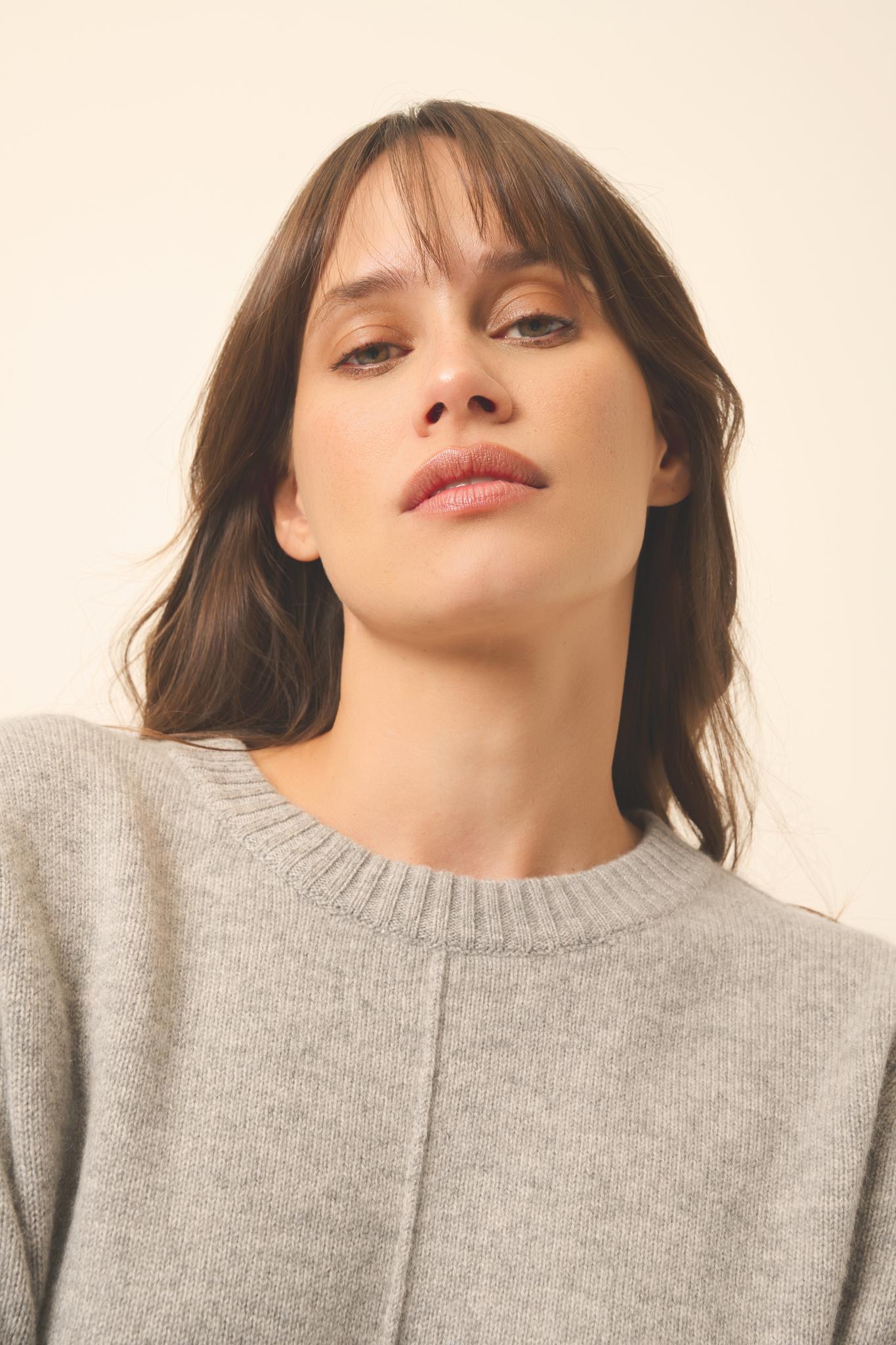 EMMA pull col rond nuage chiné