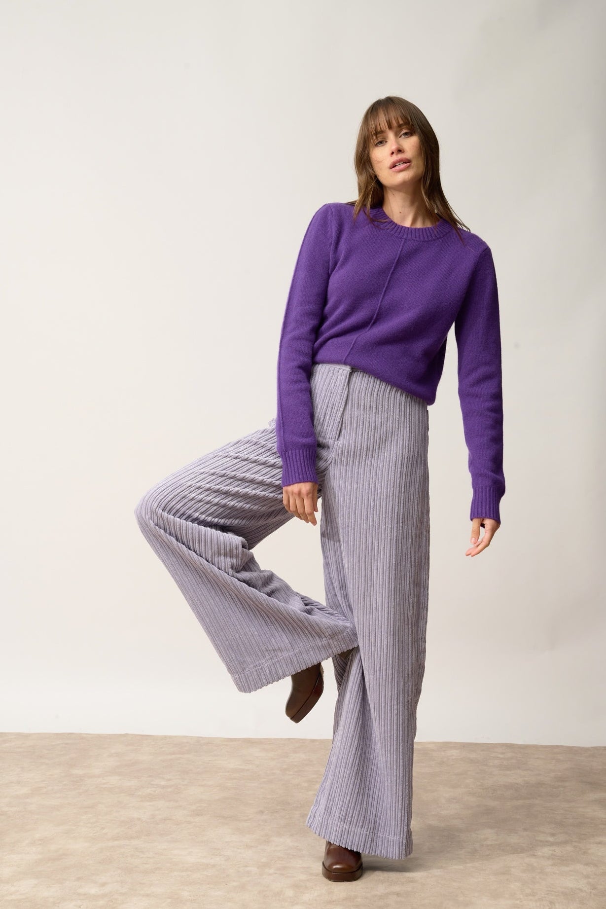 EMMA pull col rond violette