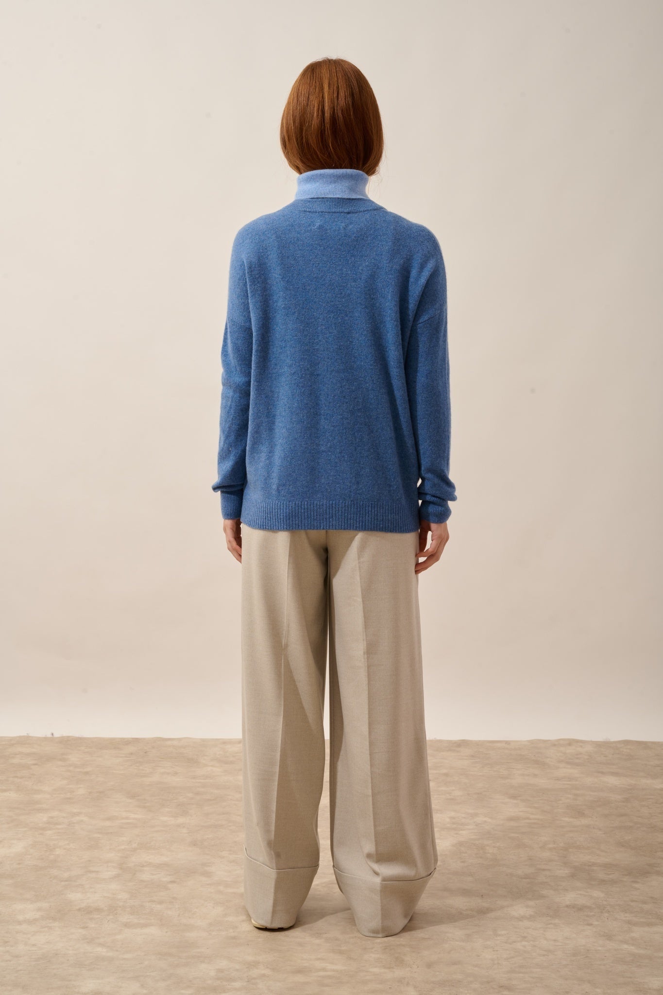 ERVIE blue denim mandarin collar vest