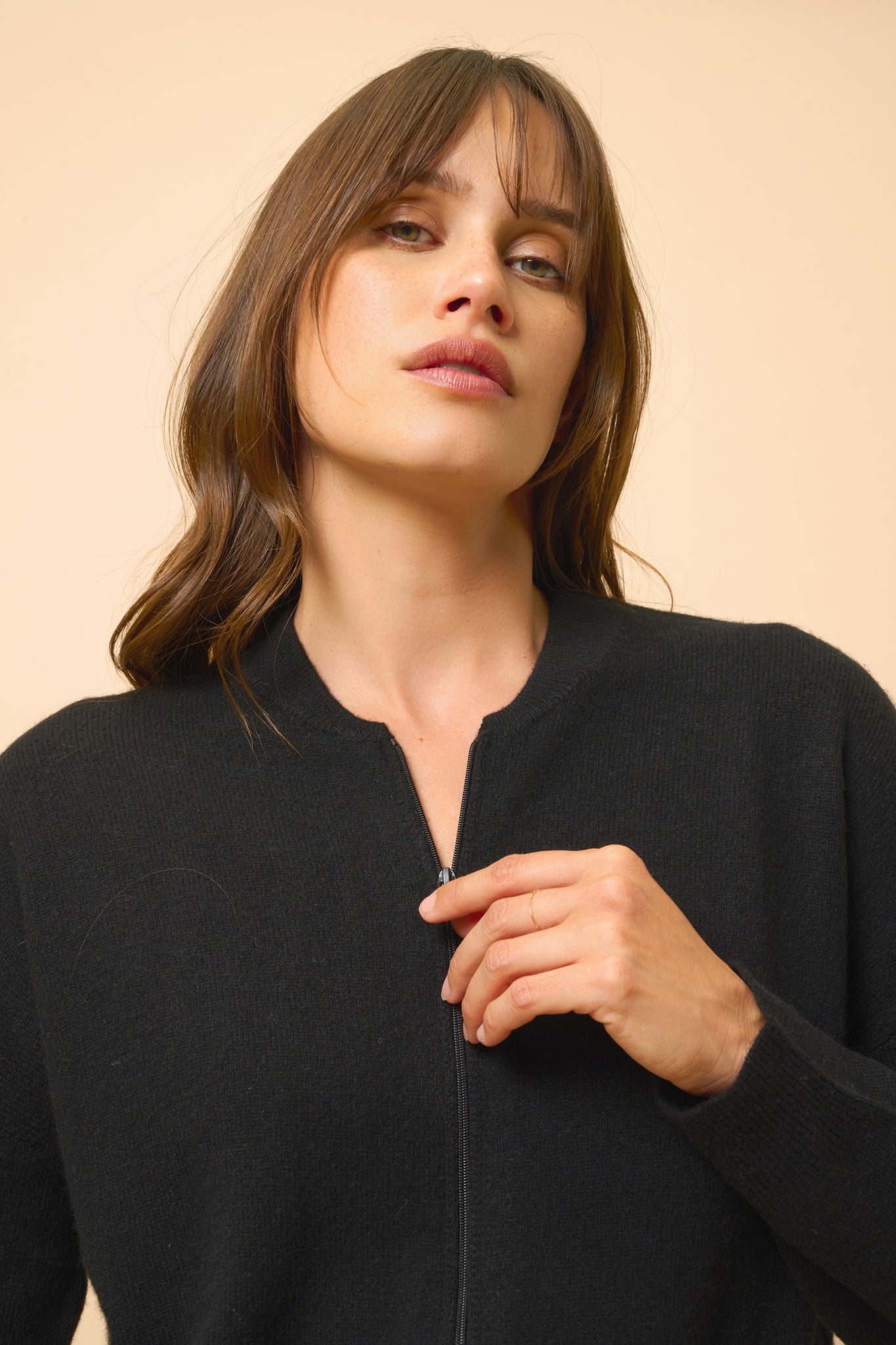 ERVIE gilet col mao noir