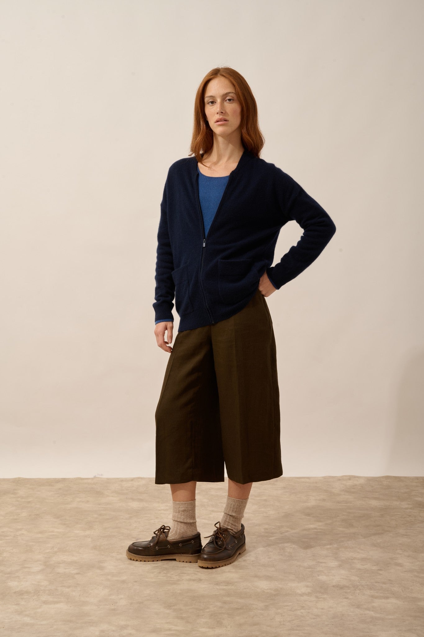 ervie gilet zippé col mao navy