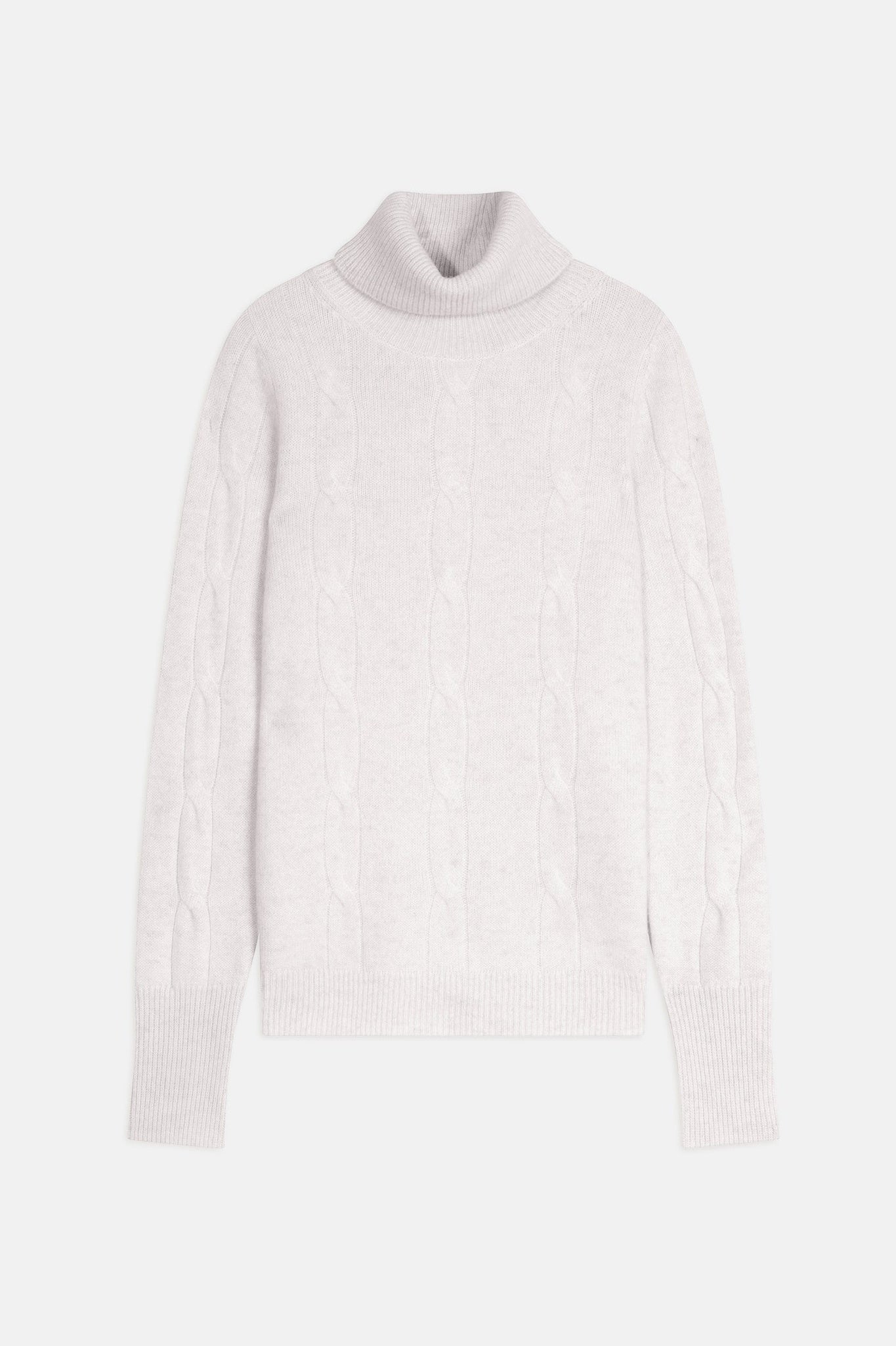 ESTELLE pull col roulé blanc chiné