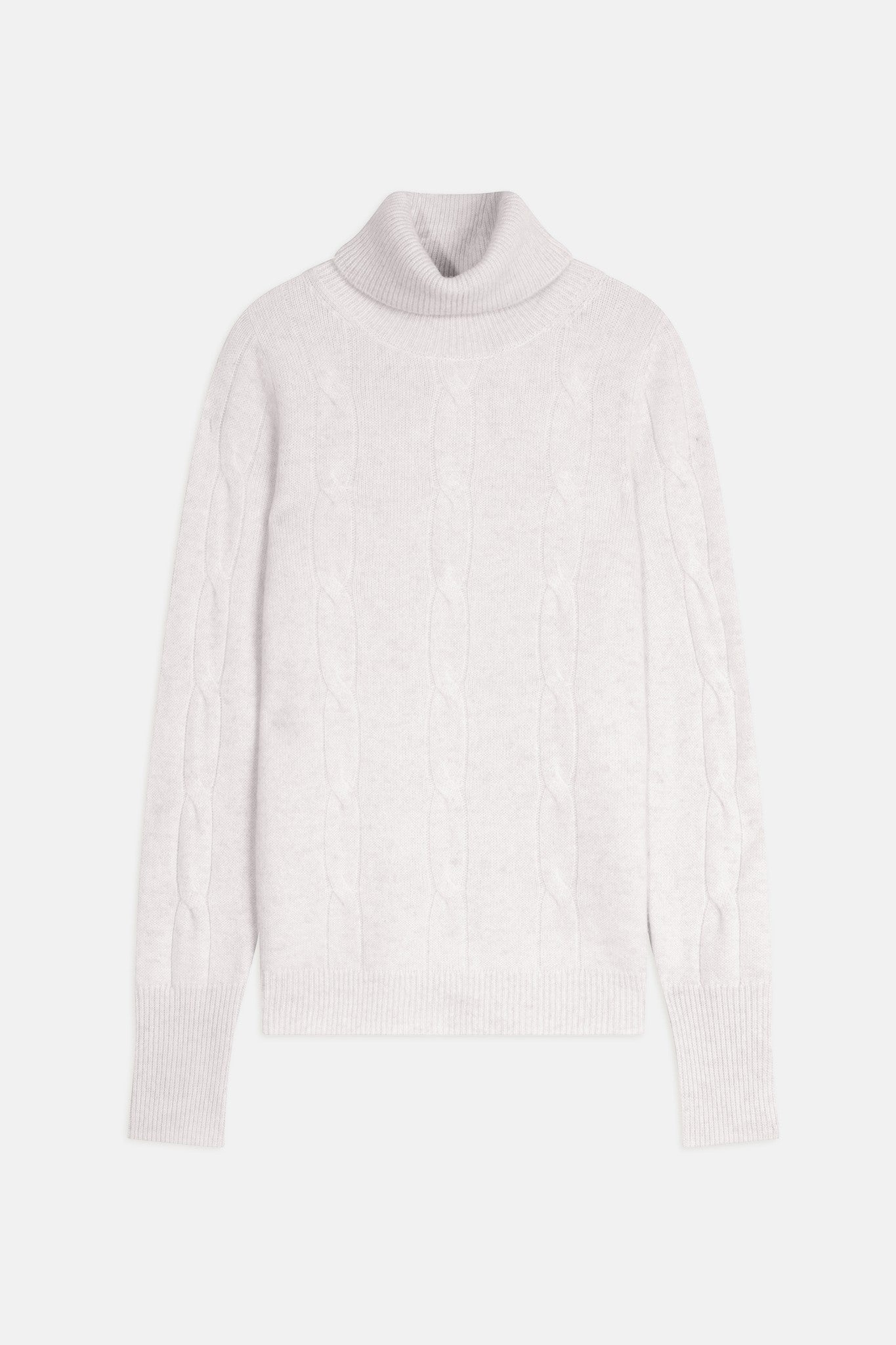 estelle pull col roulé blanc chiné