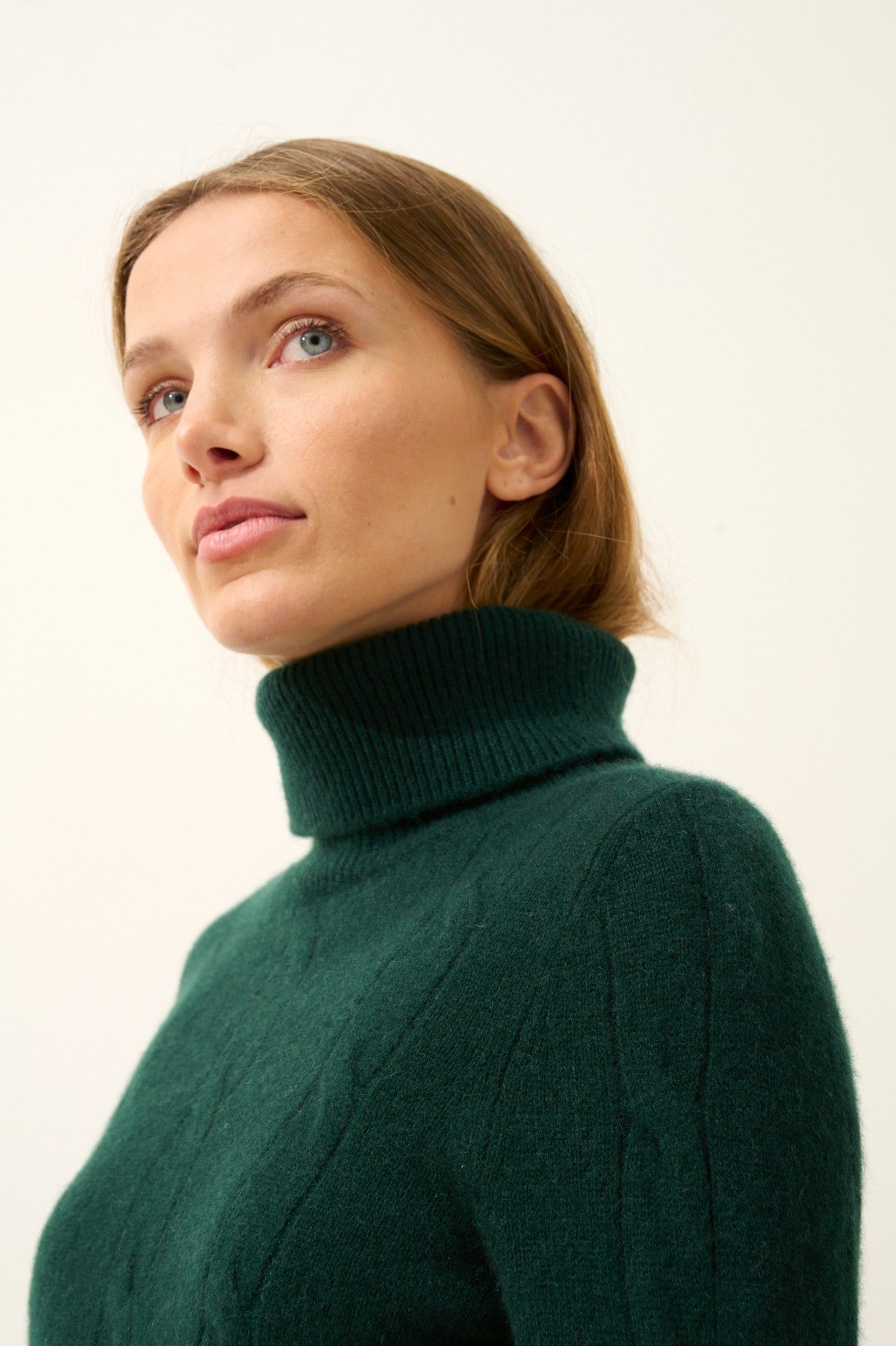 estelle pull col roulé cyprès 100% cachemire