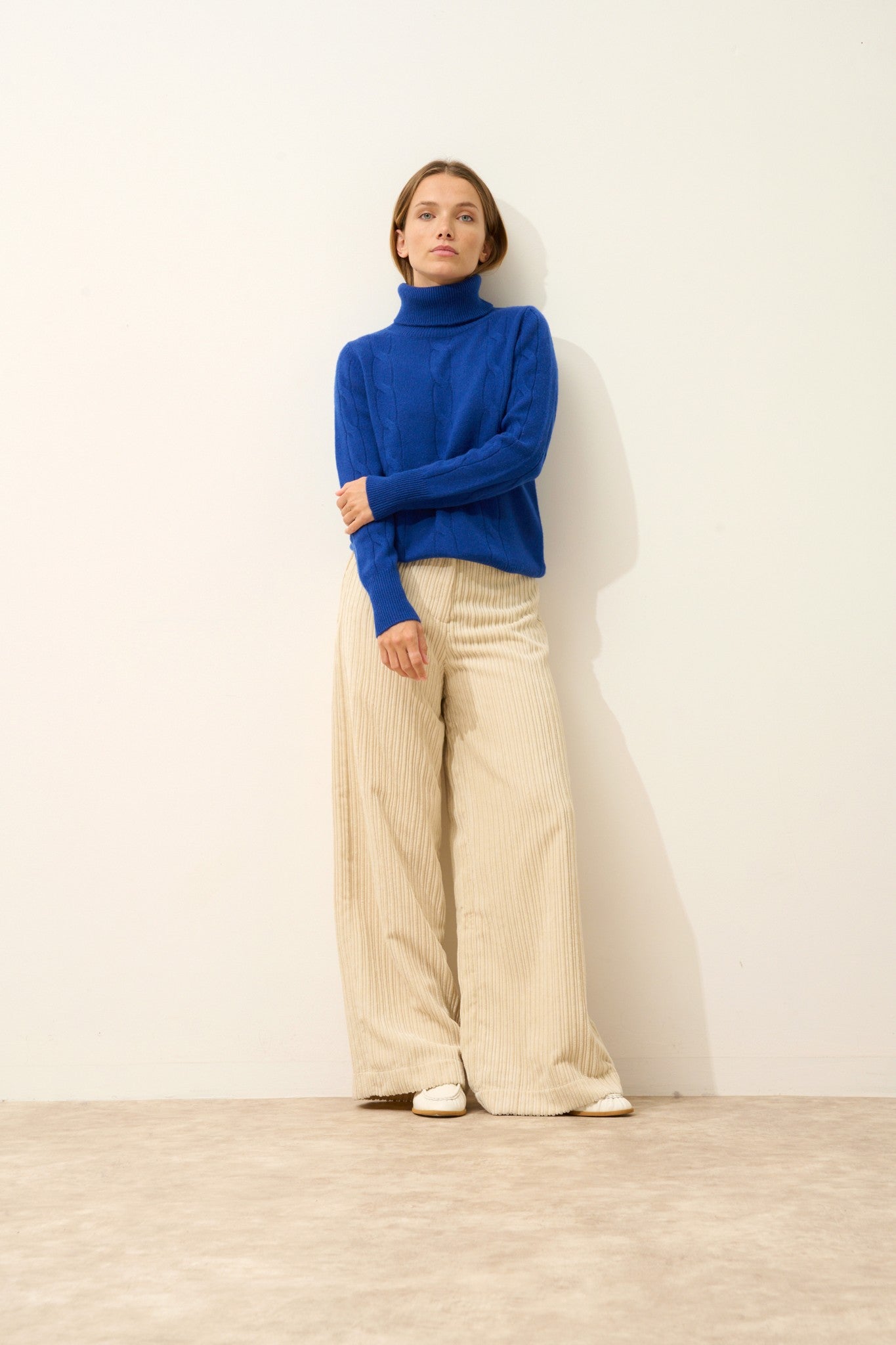 estelle pull col roulé outremer 100% cachemire