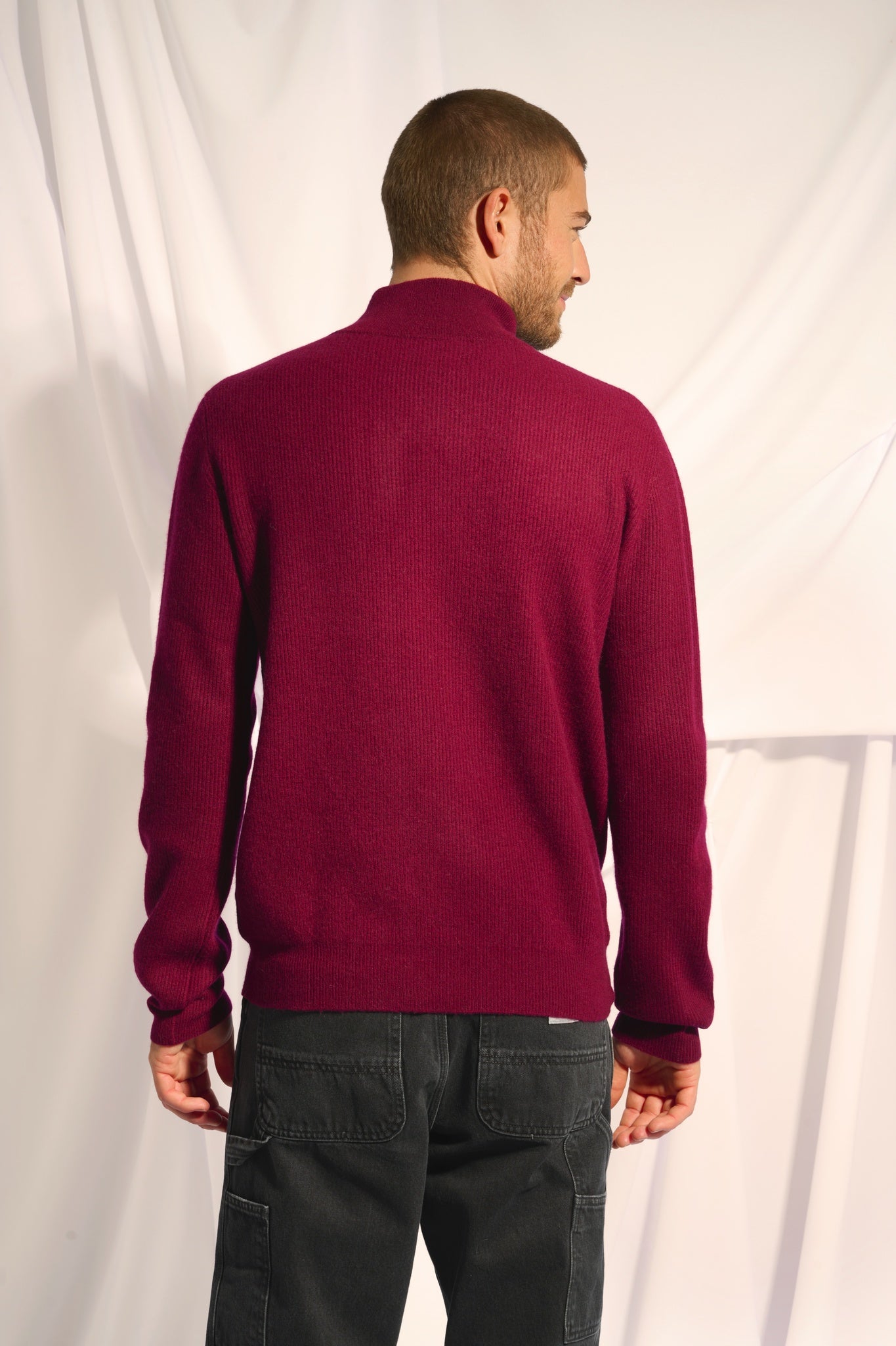 EVA pull col montant bordeaux