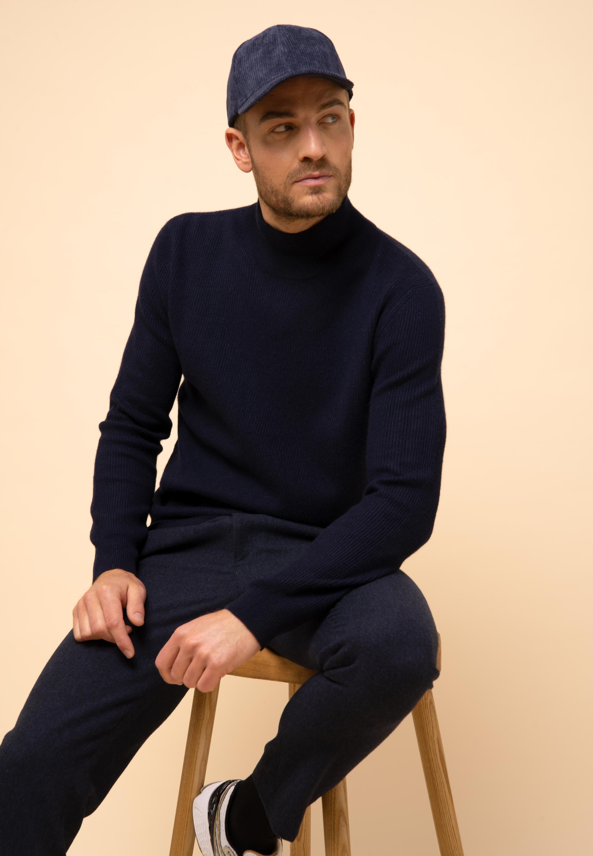 EVA pull col montant navy