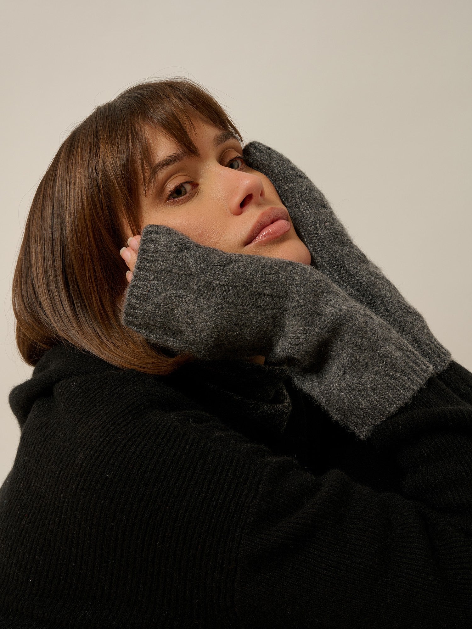 fay mitaines 6 fils anthracite chiné