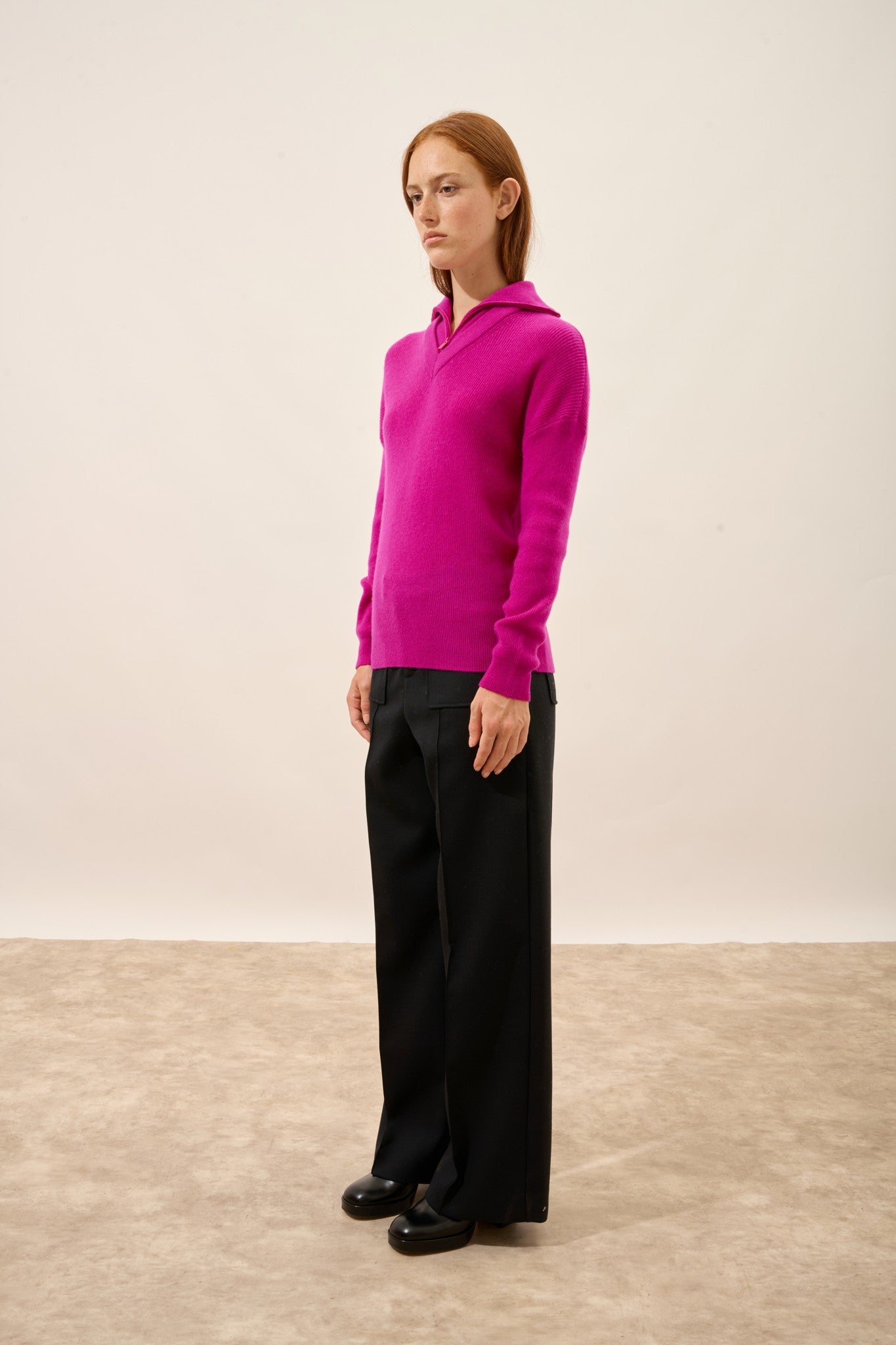 felisia pull camionneur violine 100% cachemire