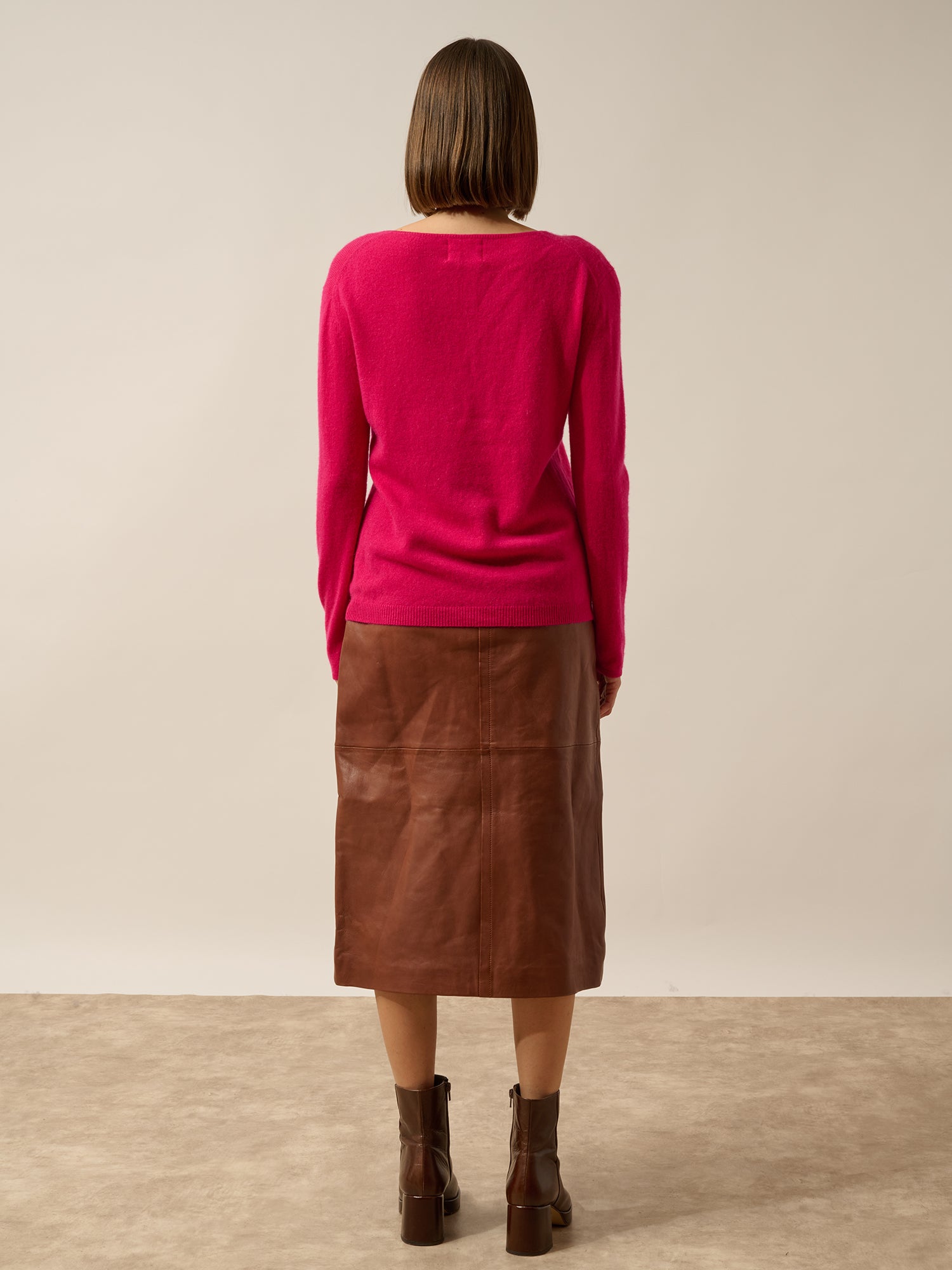 FIONA fuchsia boat neck sweater