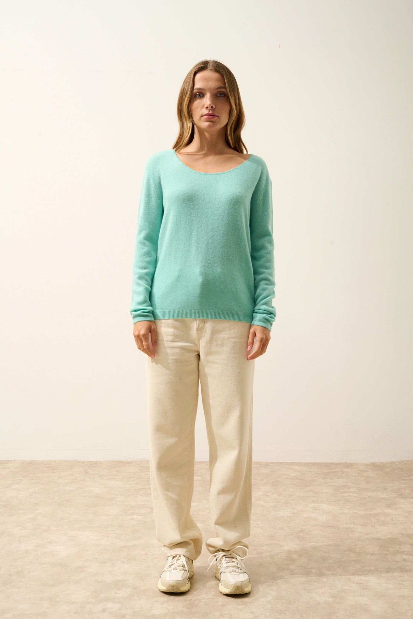 FIONA pull col bateau jade