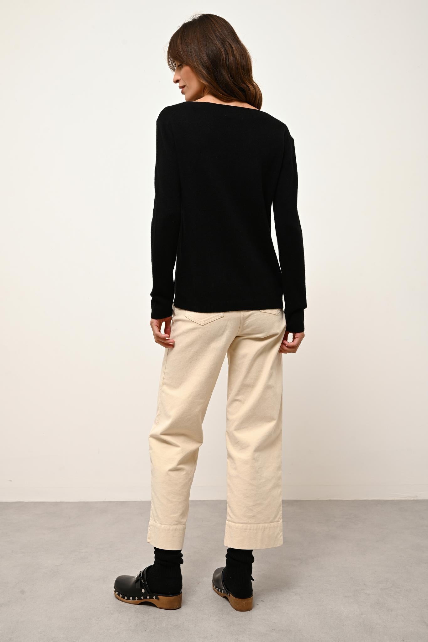 FIONA pull col bateau noir