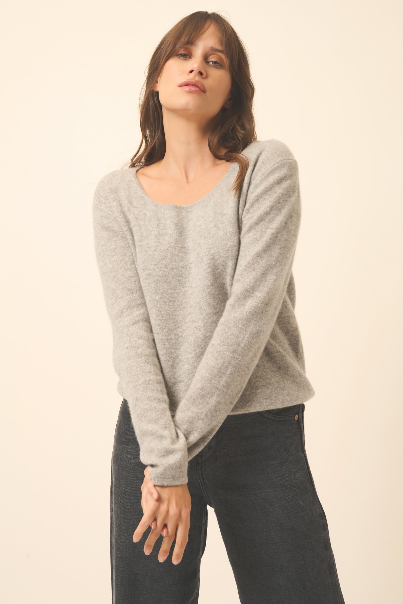 FIONA pull col bateau nuage chiné