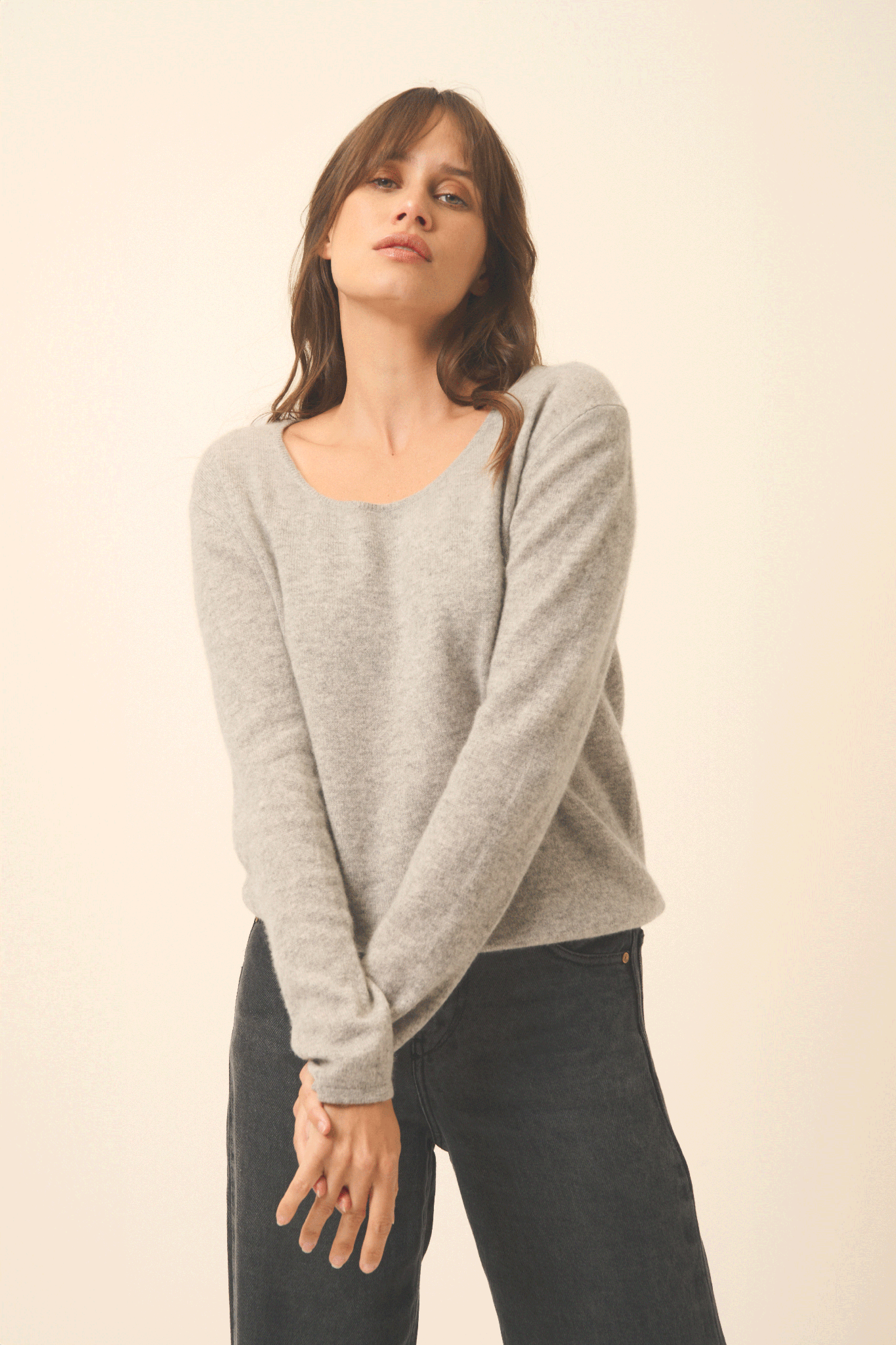 FIONA cloudy boat-neck sweater