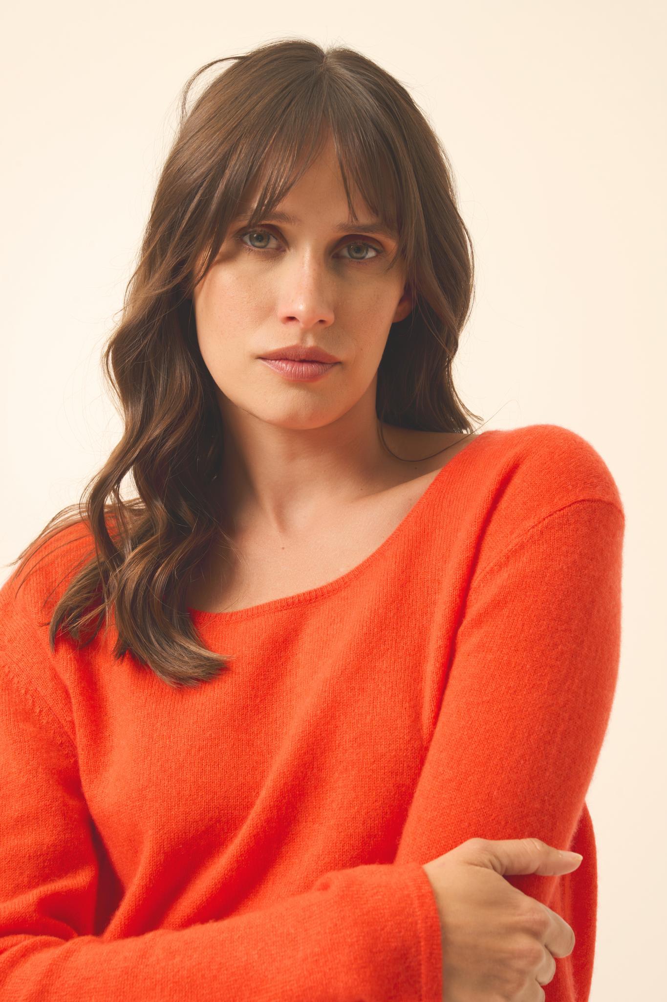 FIONA pull col bateau orange