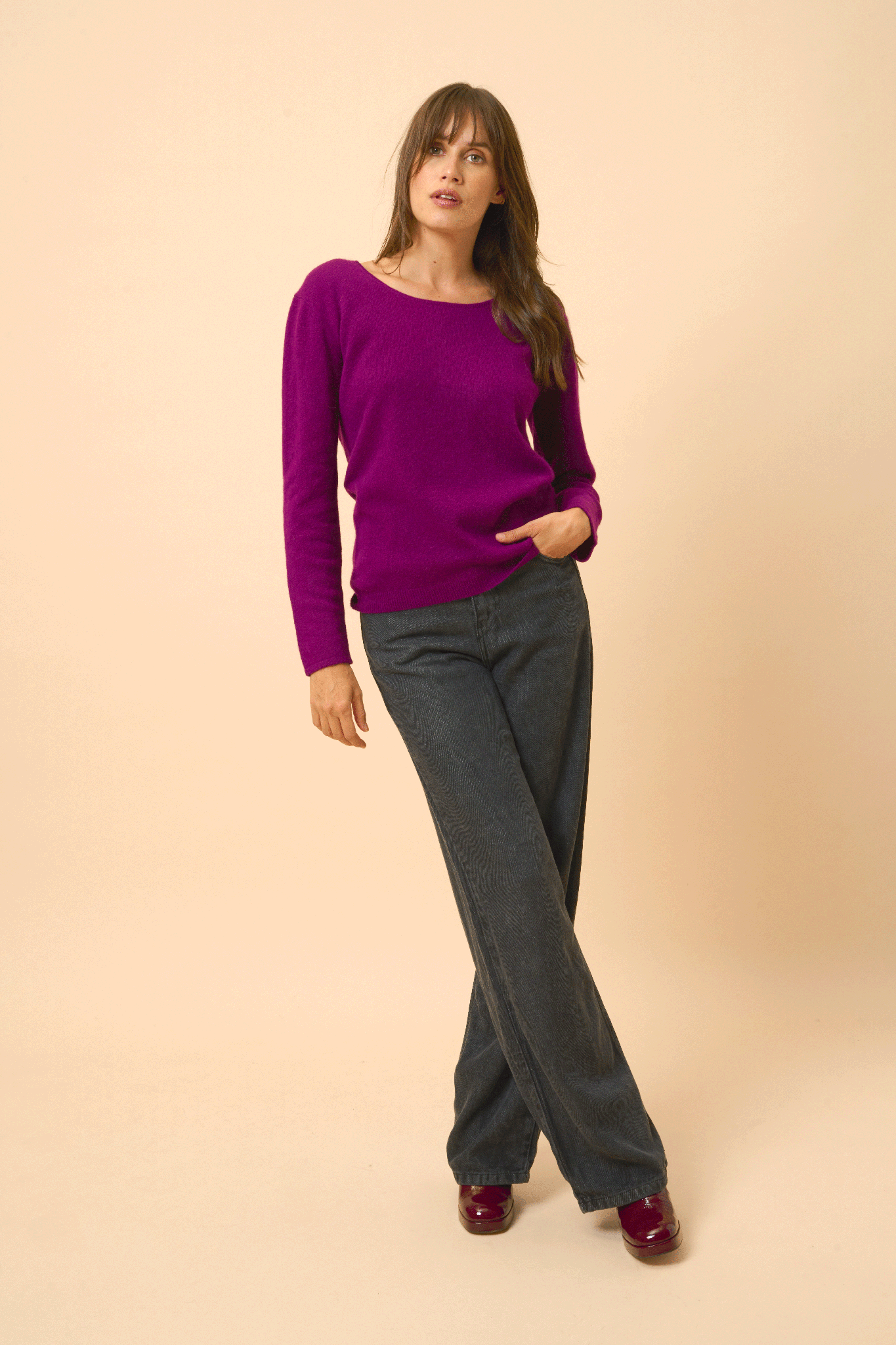 FIONA pull col bateau prune