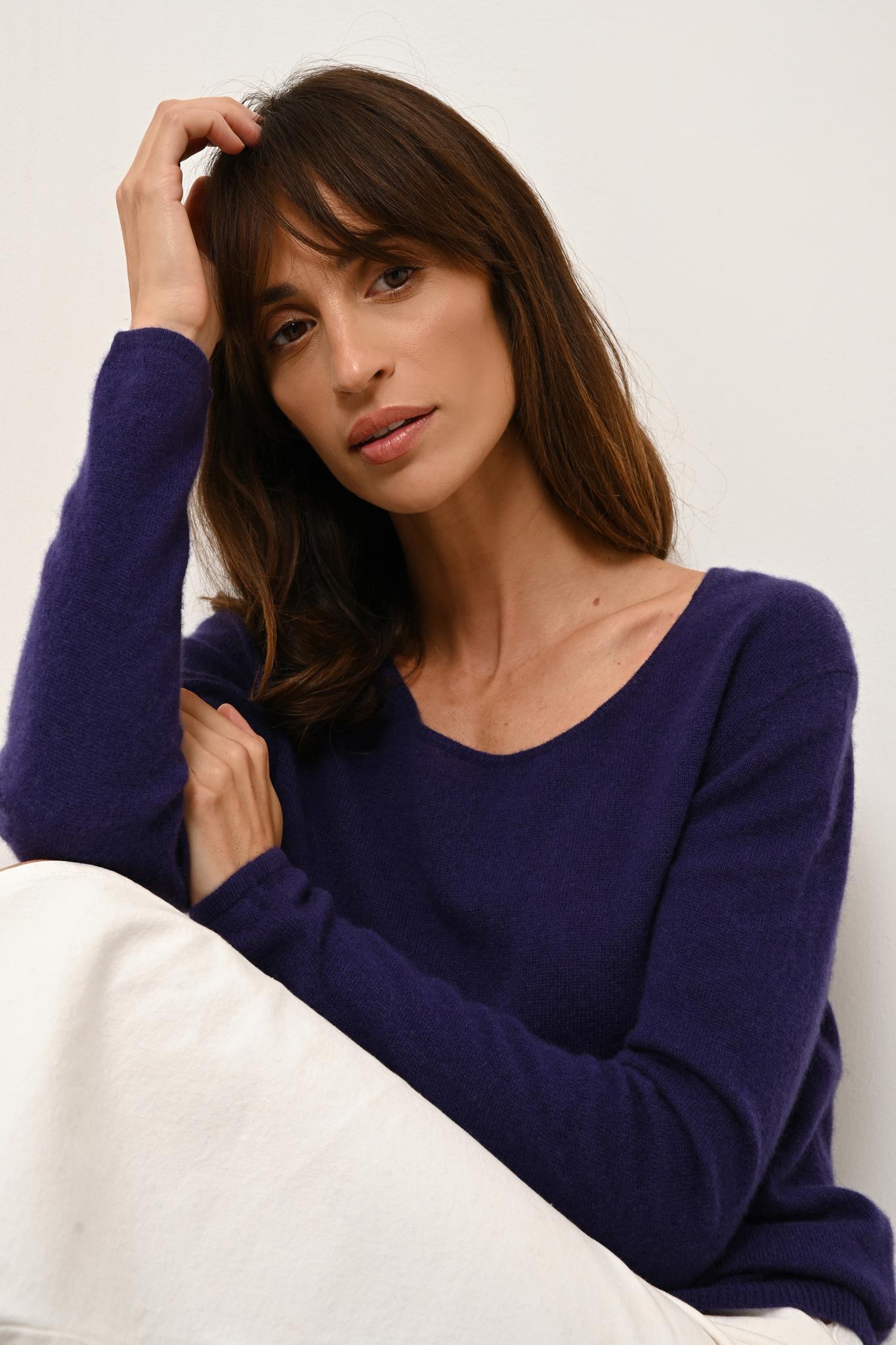 FIONA pull col bateau purple