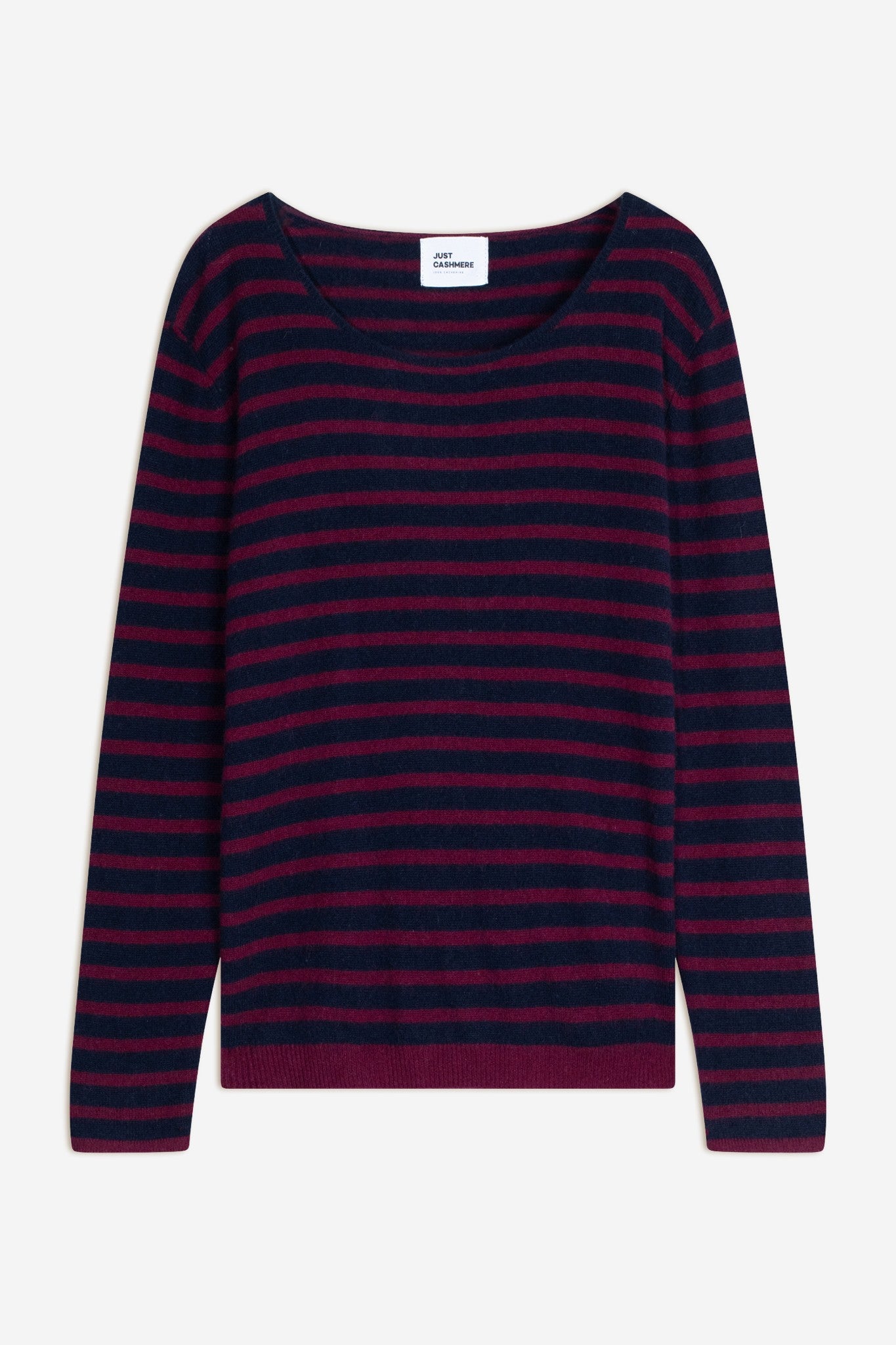 fiona pull col bateau rayures navy/ burgundy