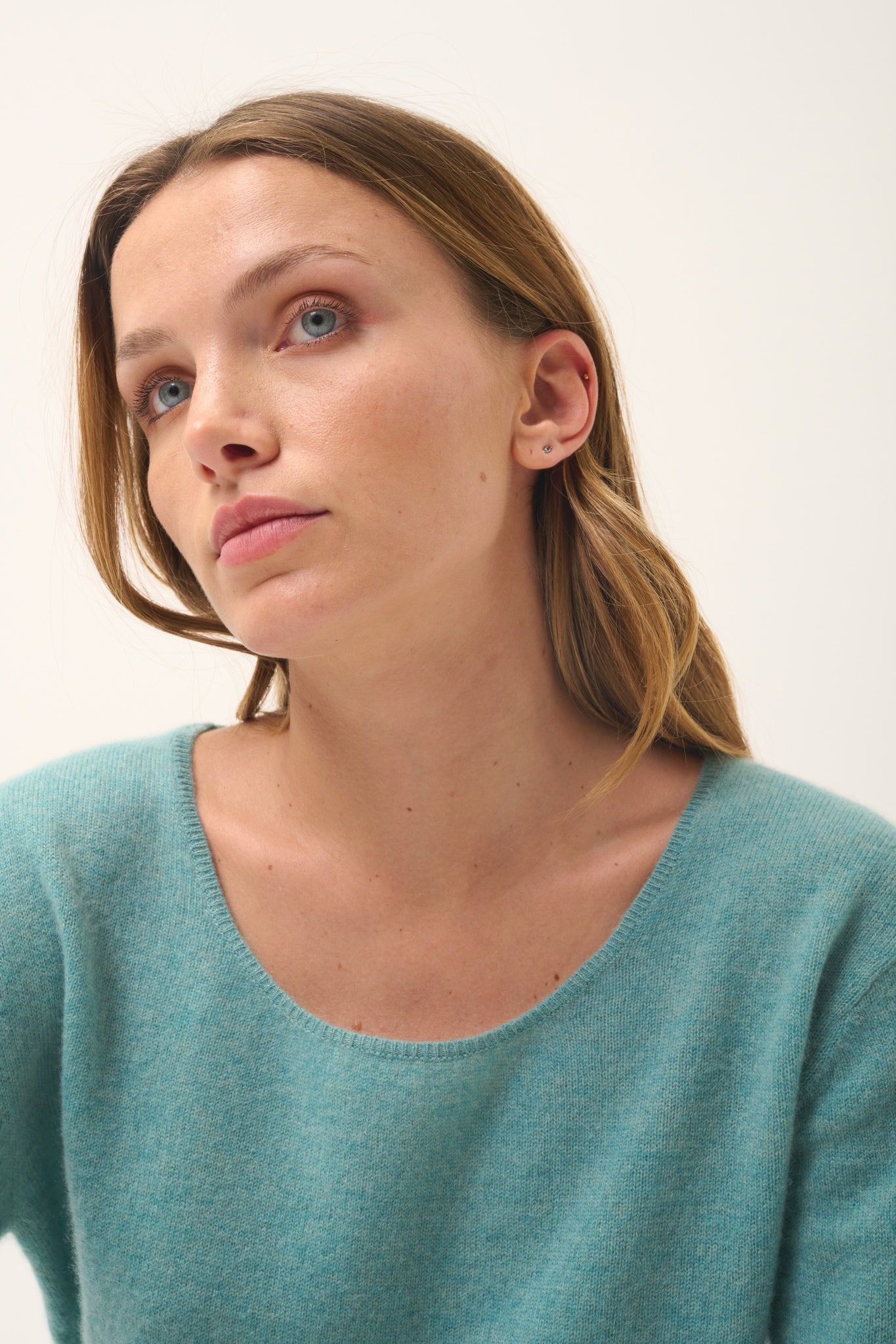 FIONA pull col bateau vert chiné