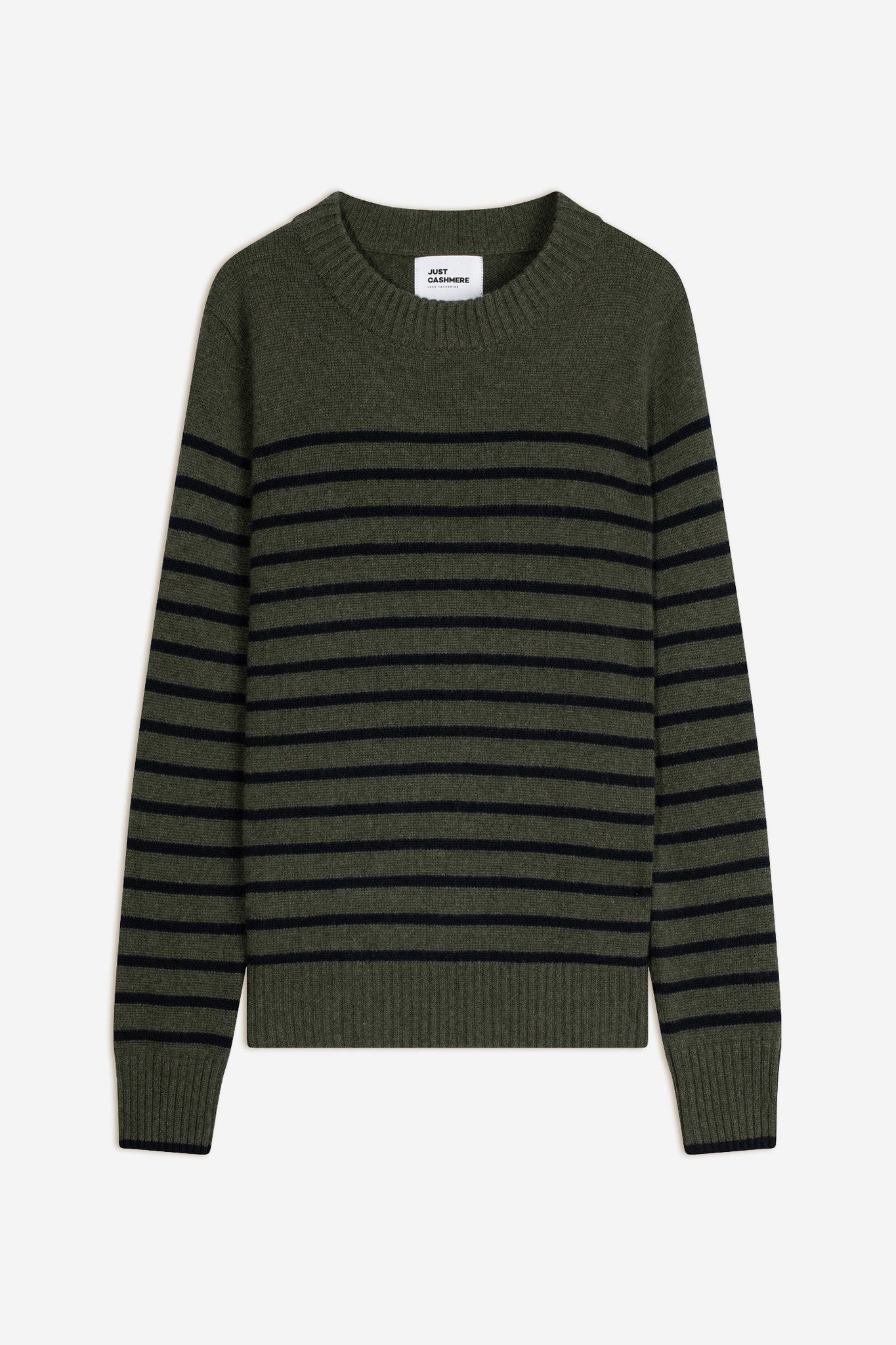 fiora pull col rond 4 fils bi-color navy/kaki chiné