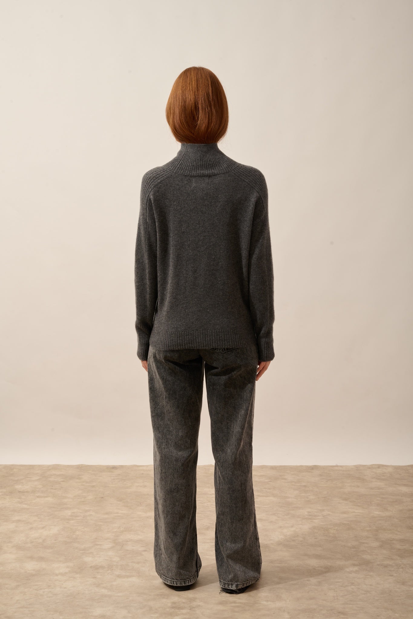 FIORINA anthracite heathered turtleneck sweater