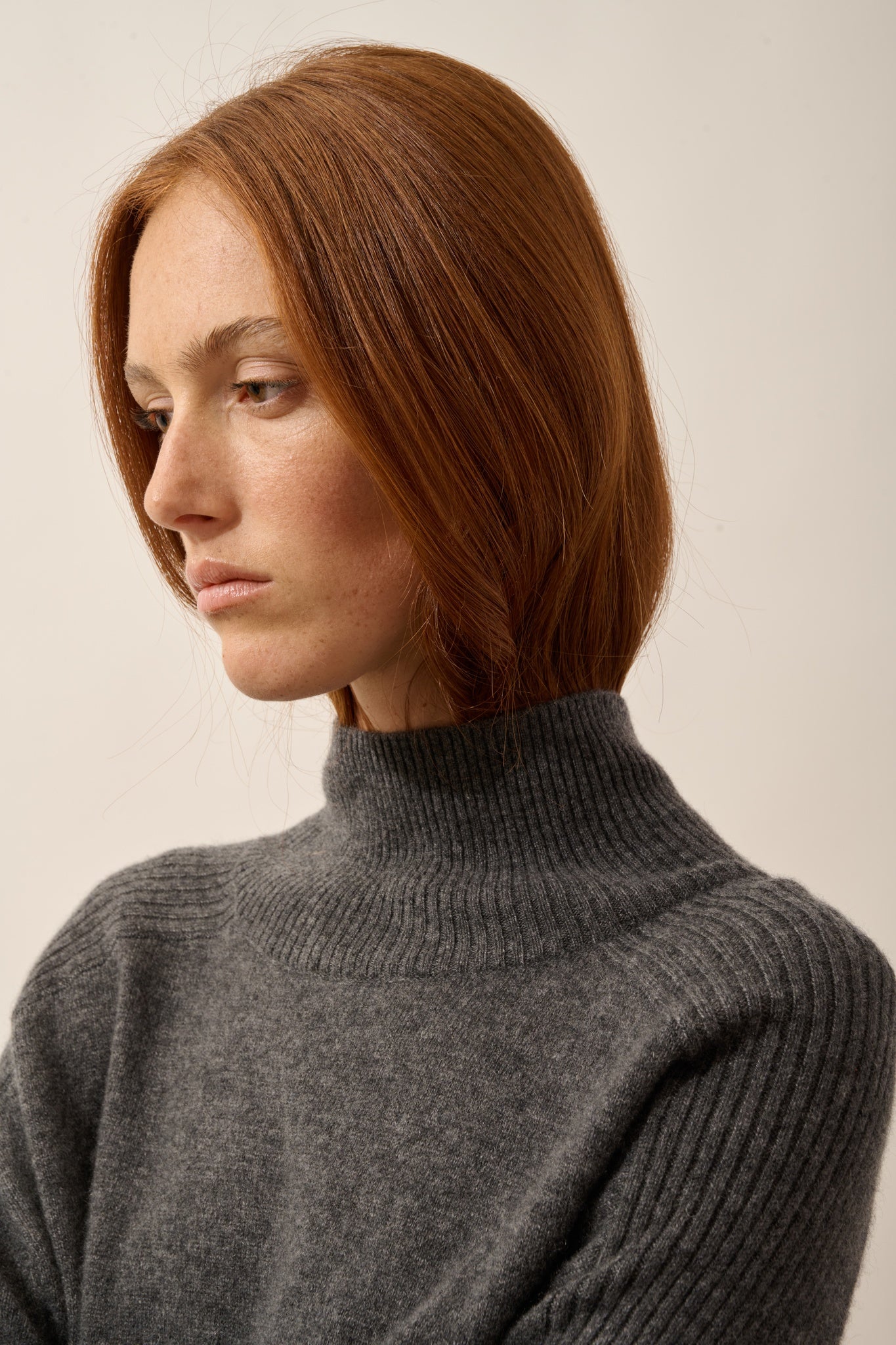 FIORINA anthracite heathered turtleneck sweater