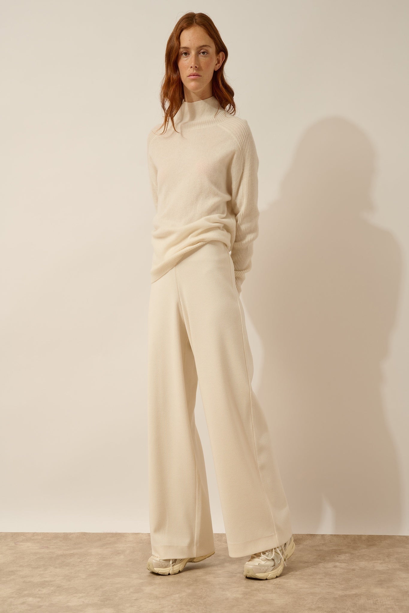 FIORINA pull col roulé ivoire