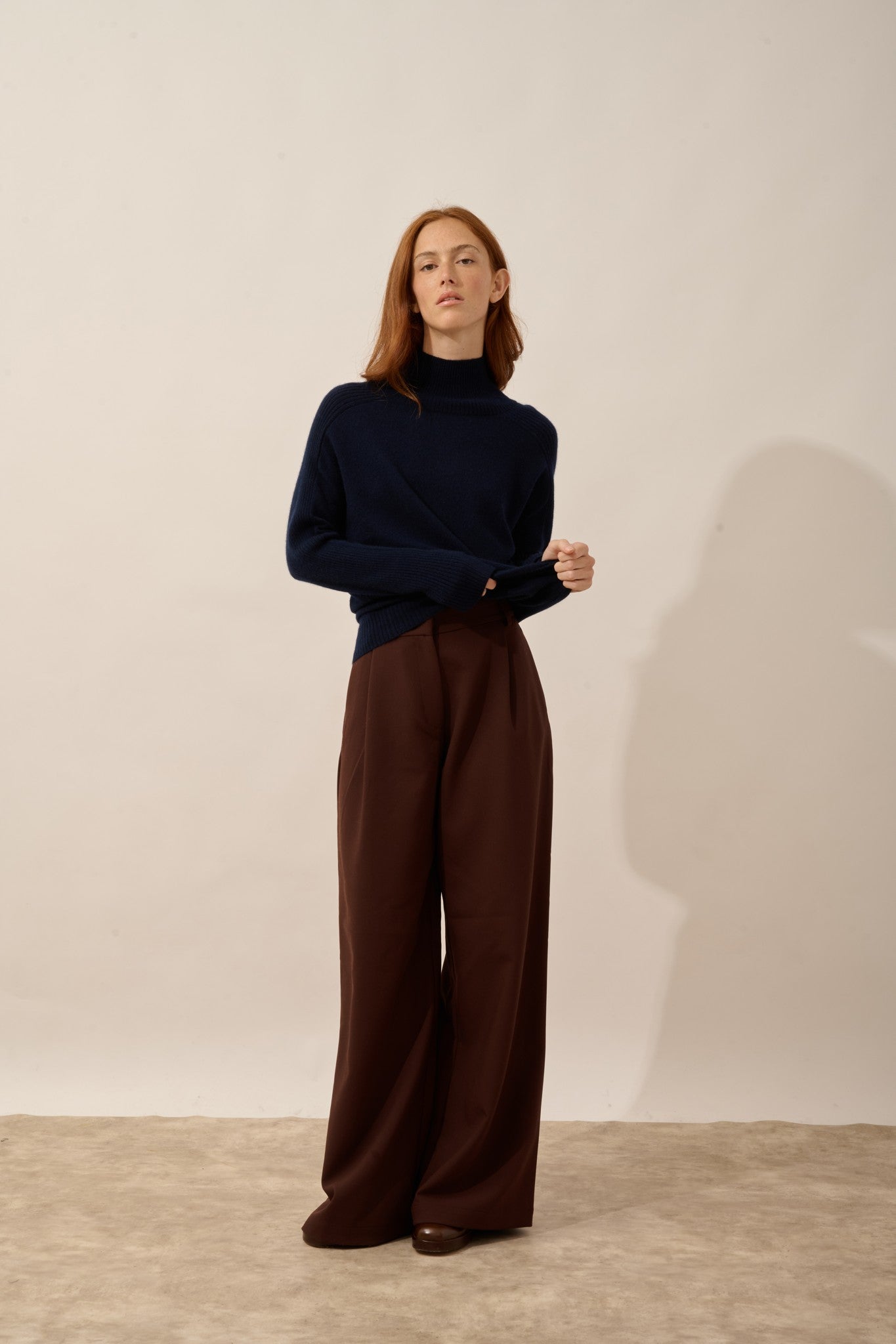 fiorina pull col roulé navy