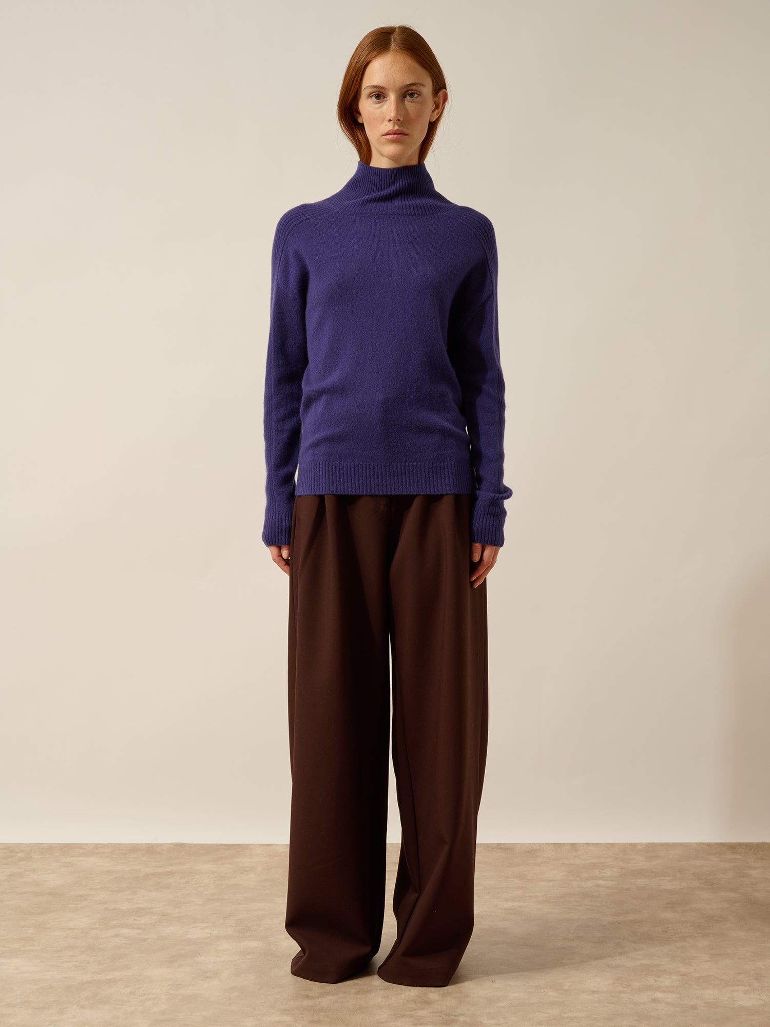 FIORINA pull col roulé purple