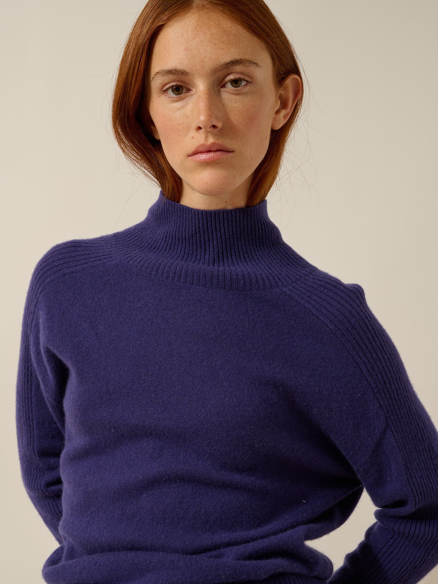 fiorina pull col roulé purple