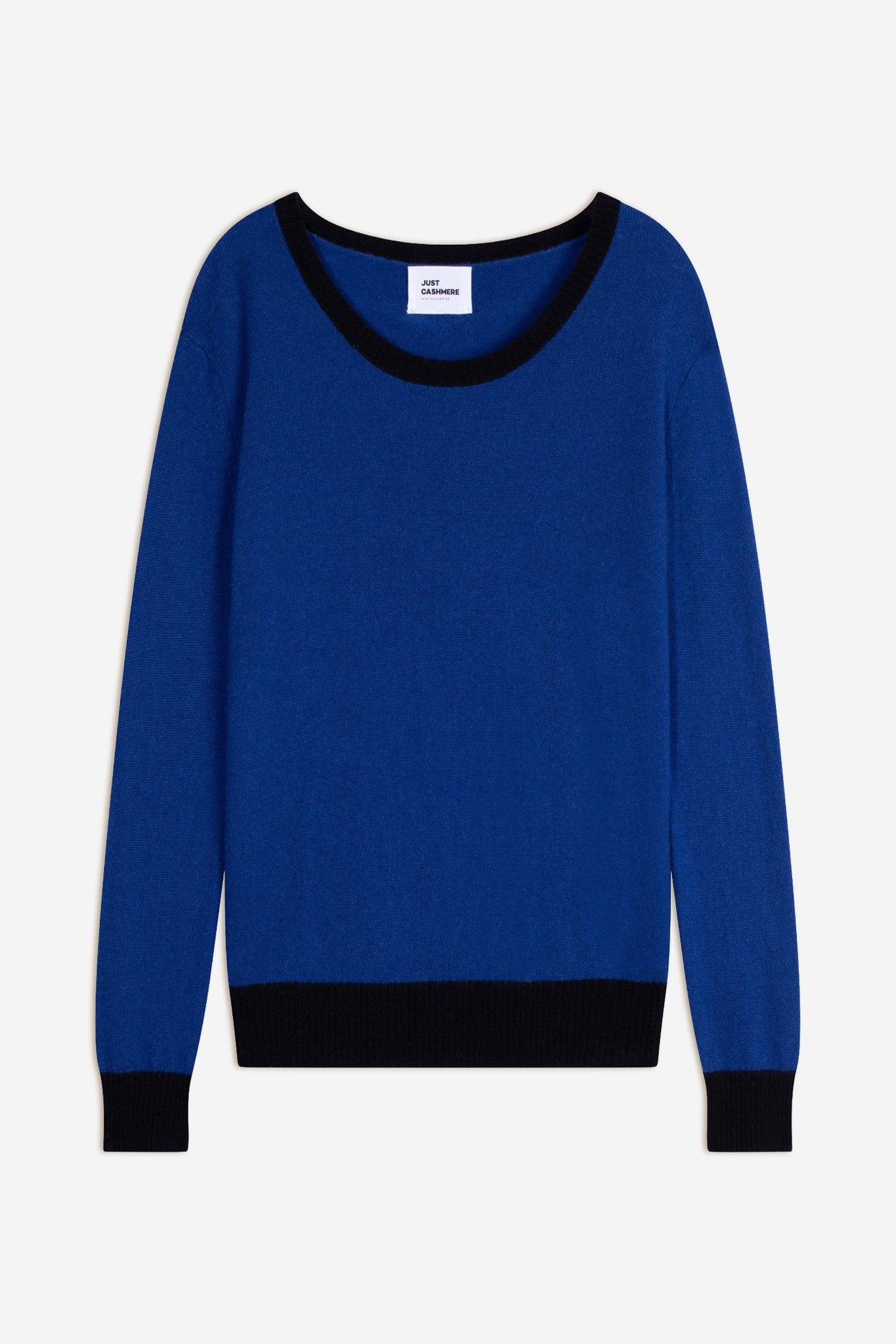 floréa pull col bateau bi-color outremer/noir