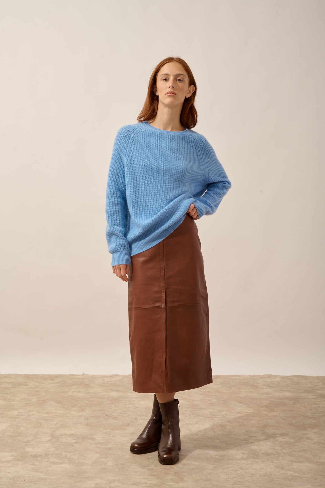 FRIO pull col rond 4 fils baby blue