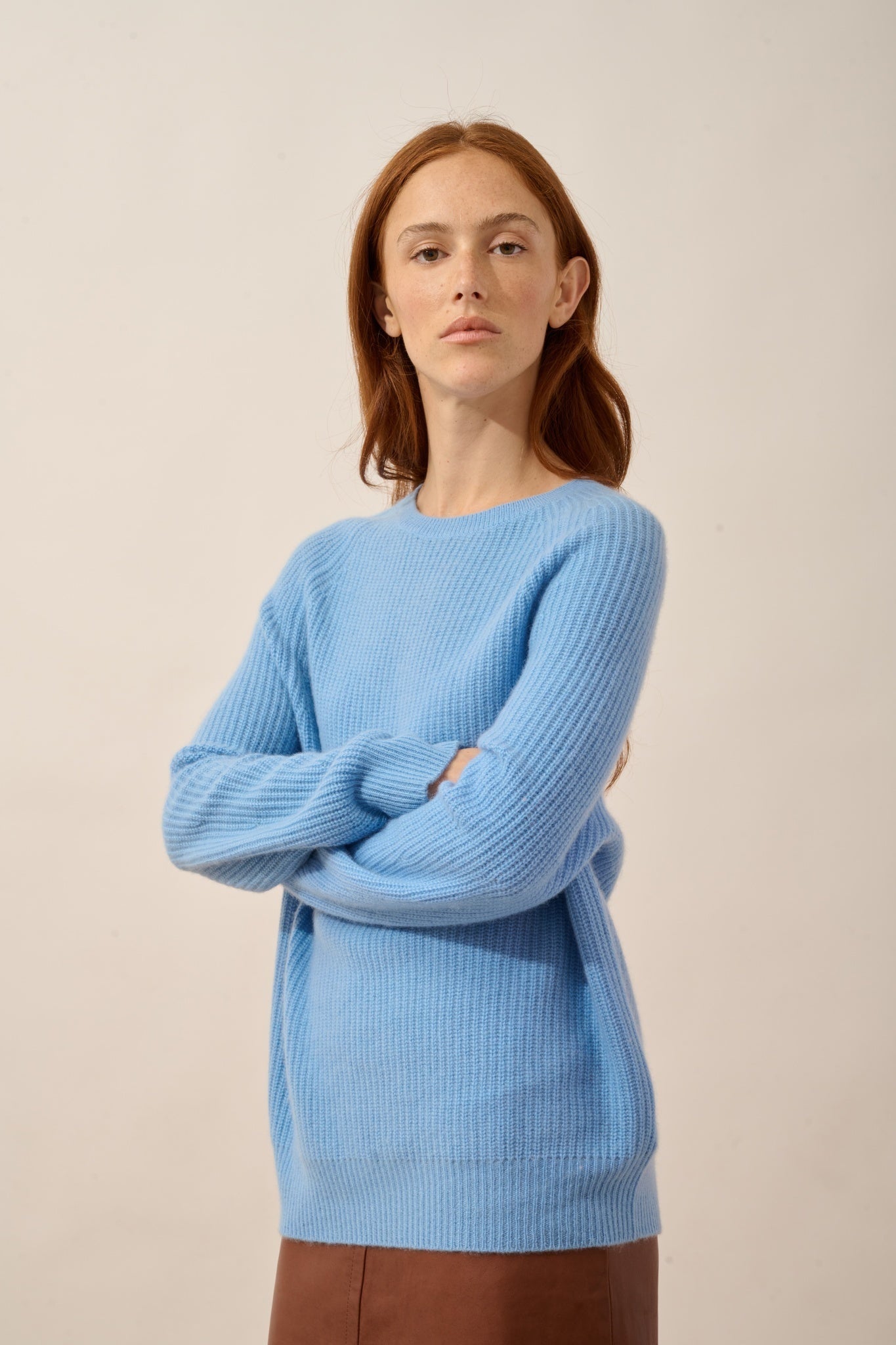 FRIO pull col rond 4 fils baby blue