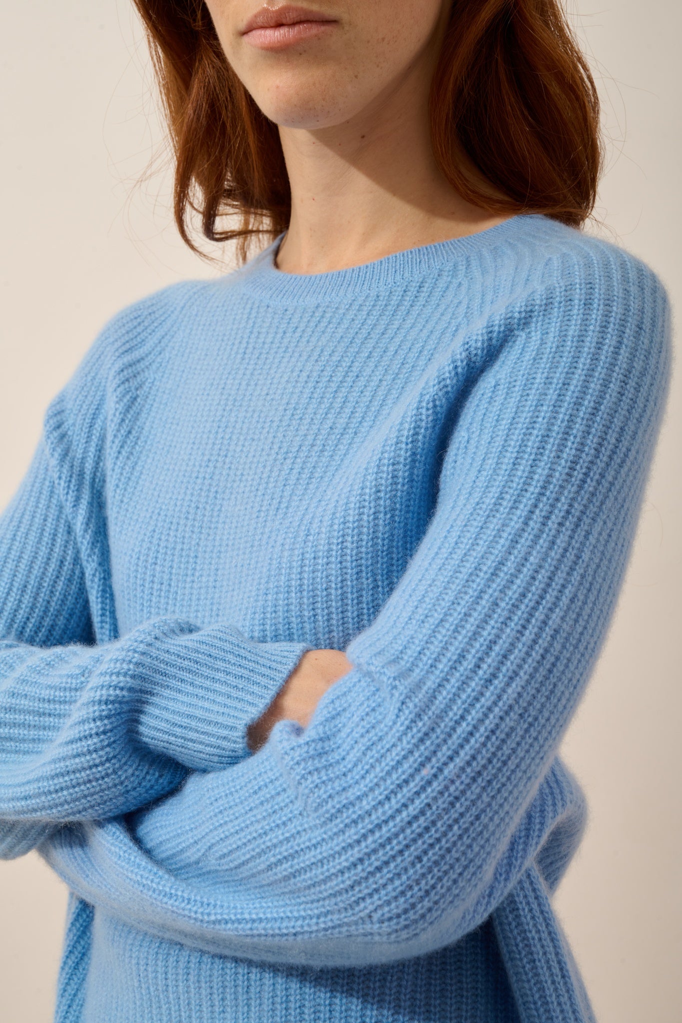 FRIO pull col rond 4 fils baby blue