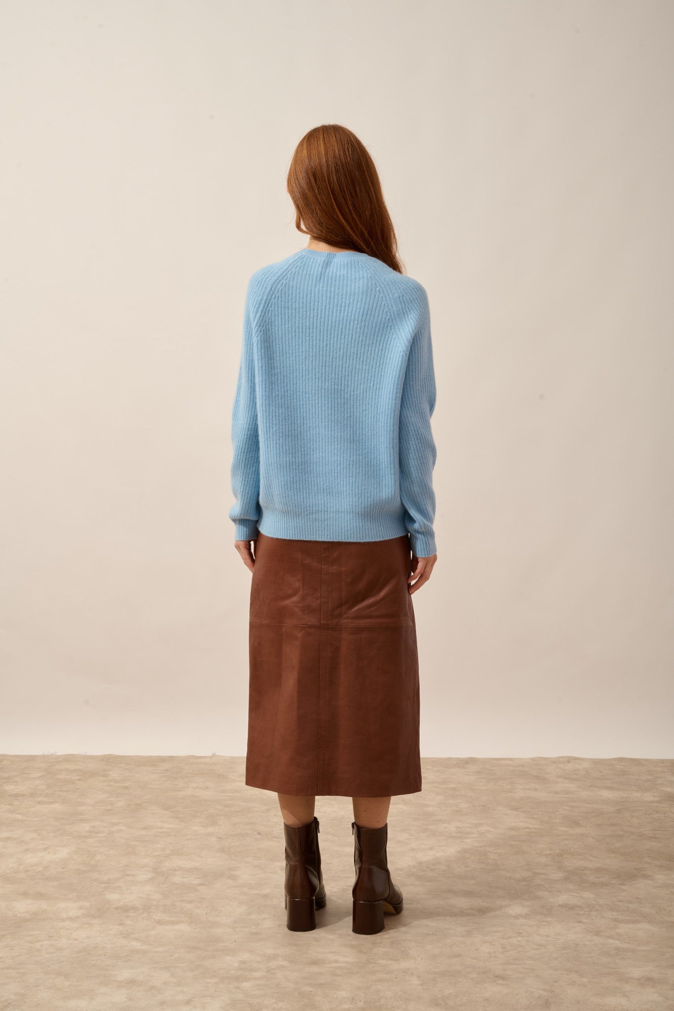 frio pull col rond 4 fils bleu inca