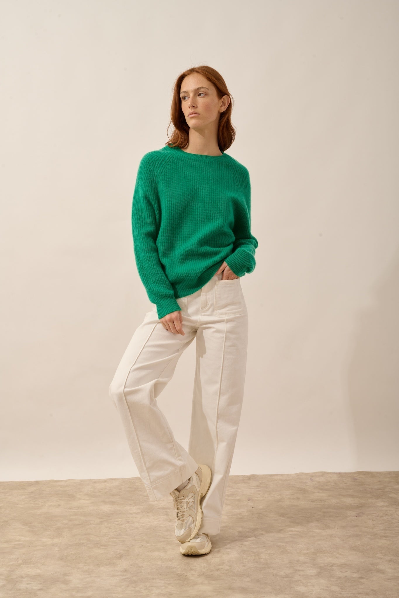 FRIO pull col rond 4 fils menthe