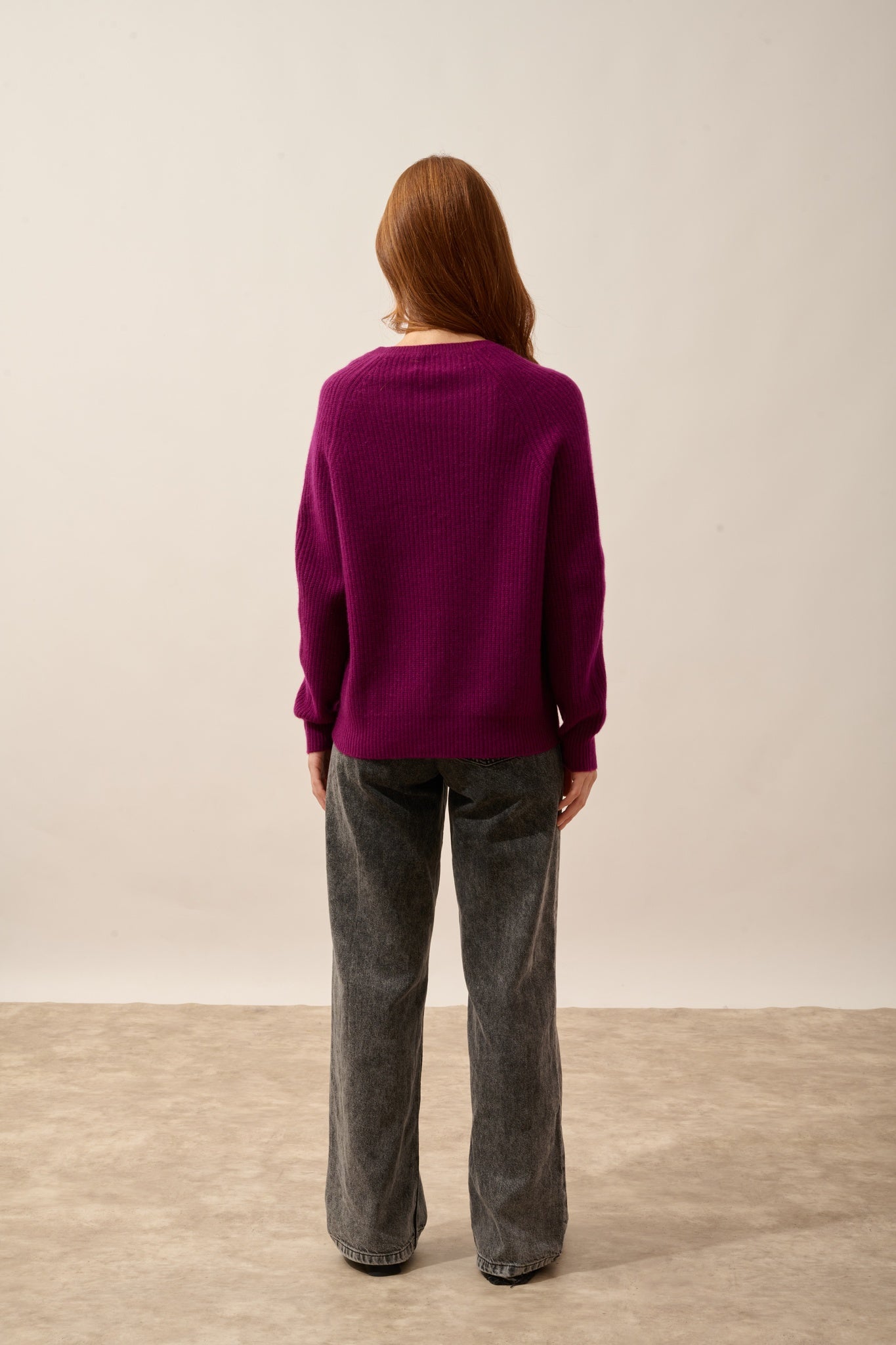 FRIO pull col rond 4 fils prune