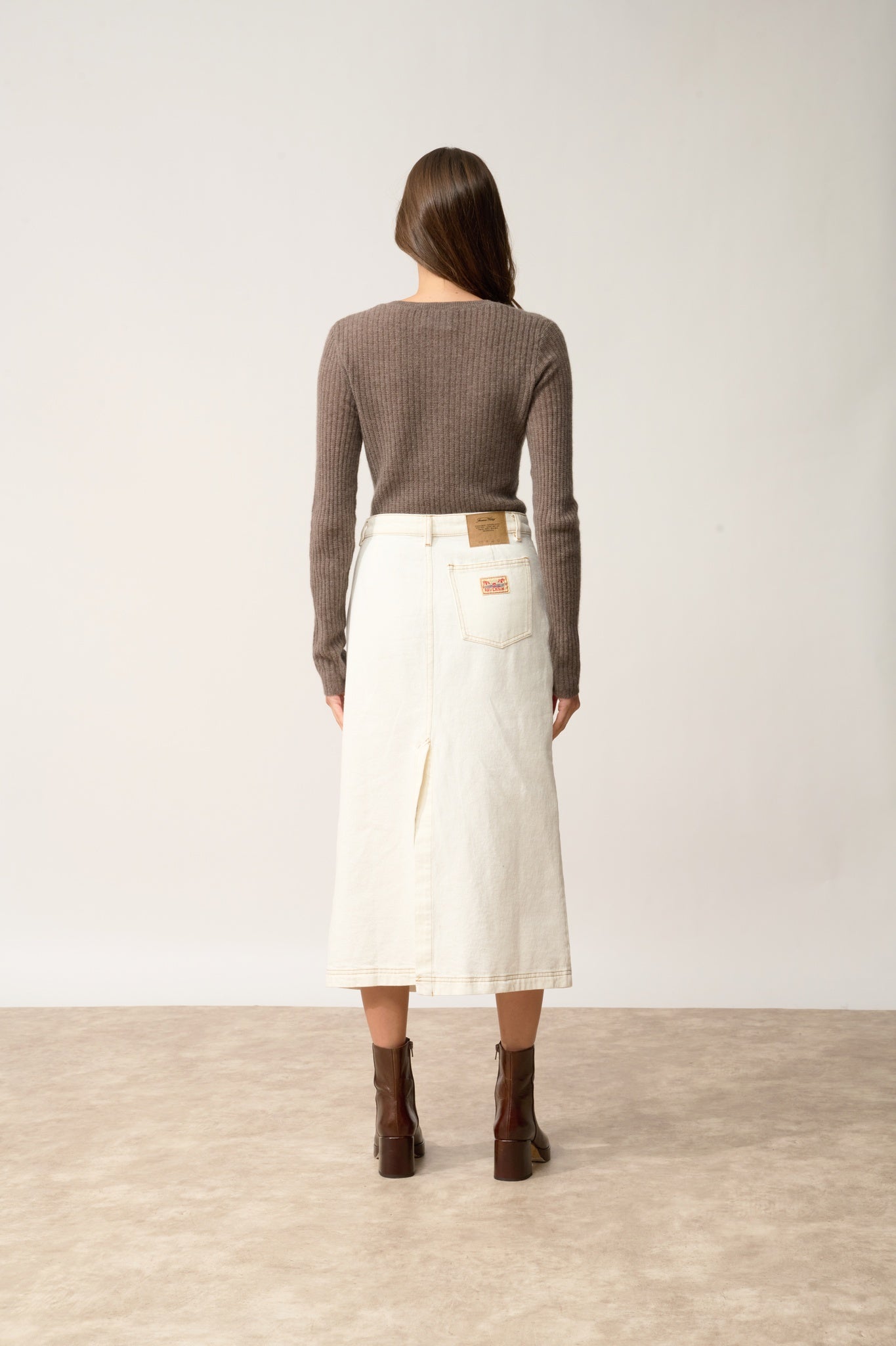 FUNI body col rond taupe chiné