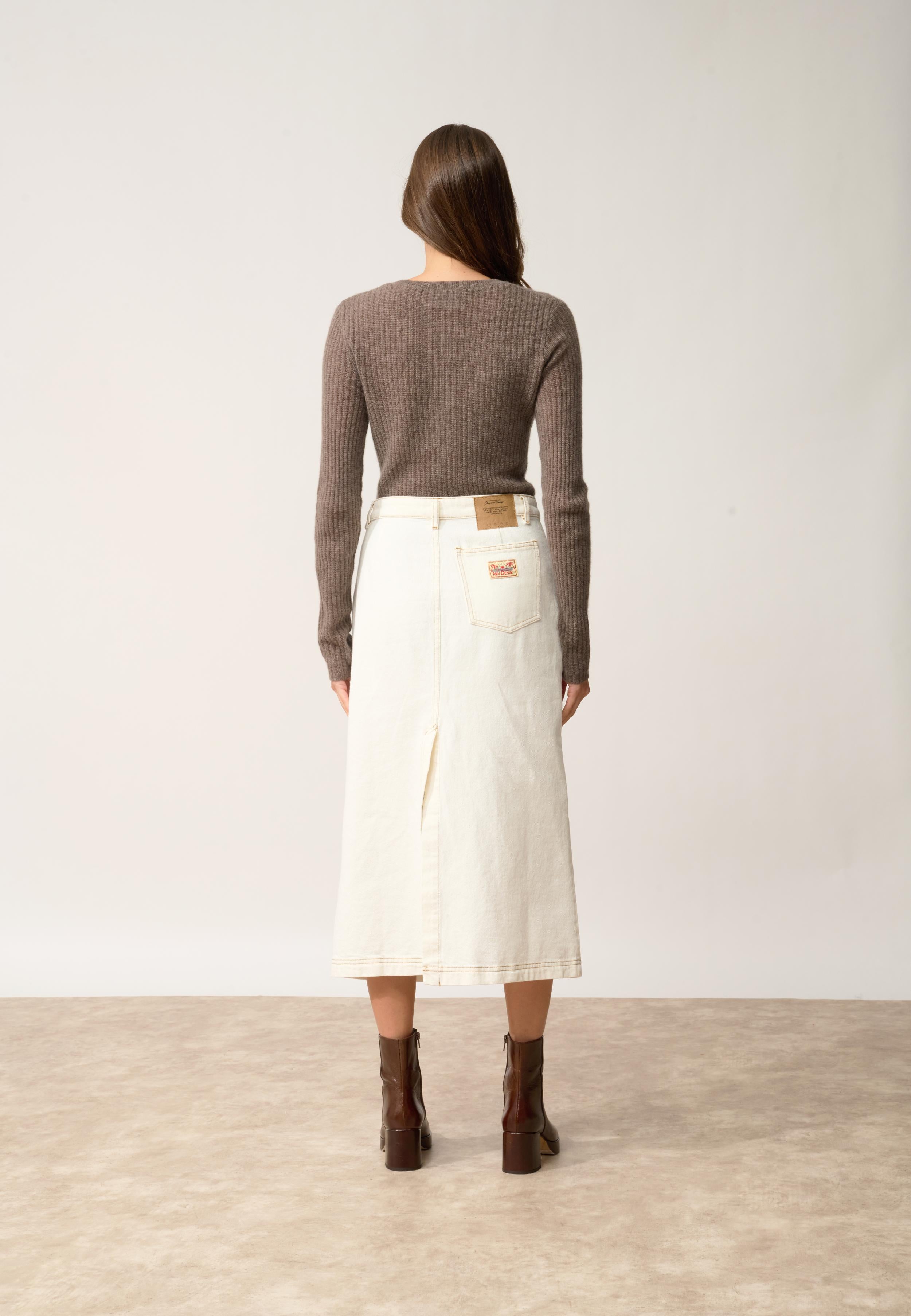 FUNI body col rond taupe chiné