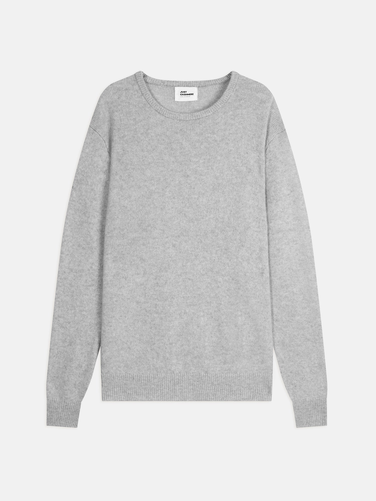 GABIN pull col rond 4 fils gris clair chiné