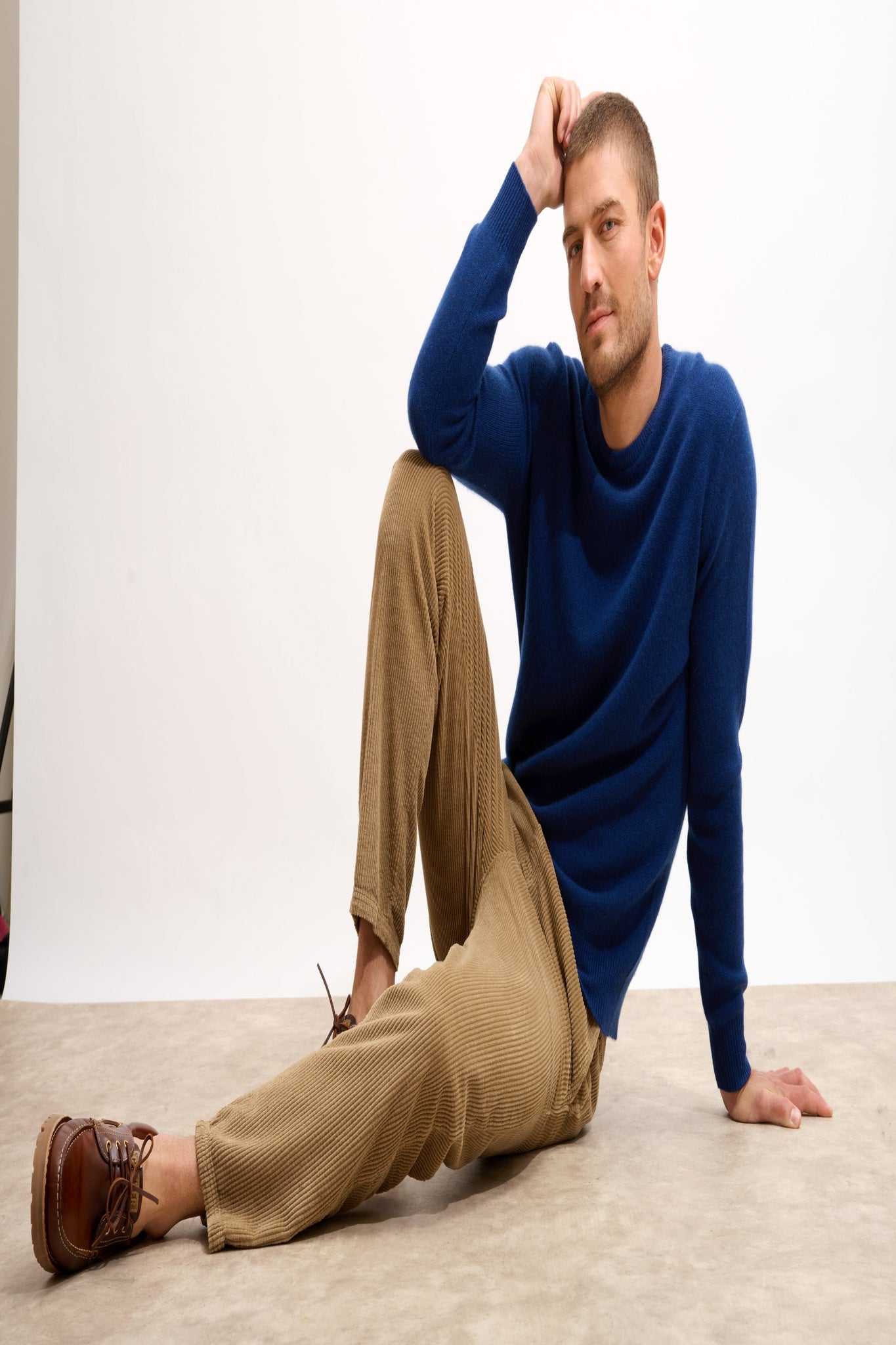 GABIN pull col rond 4 fils minuit