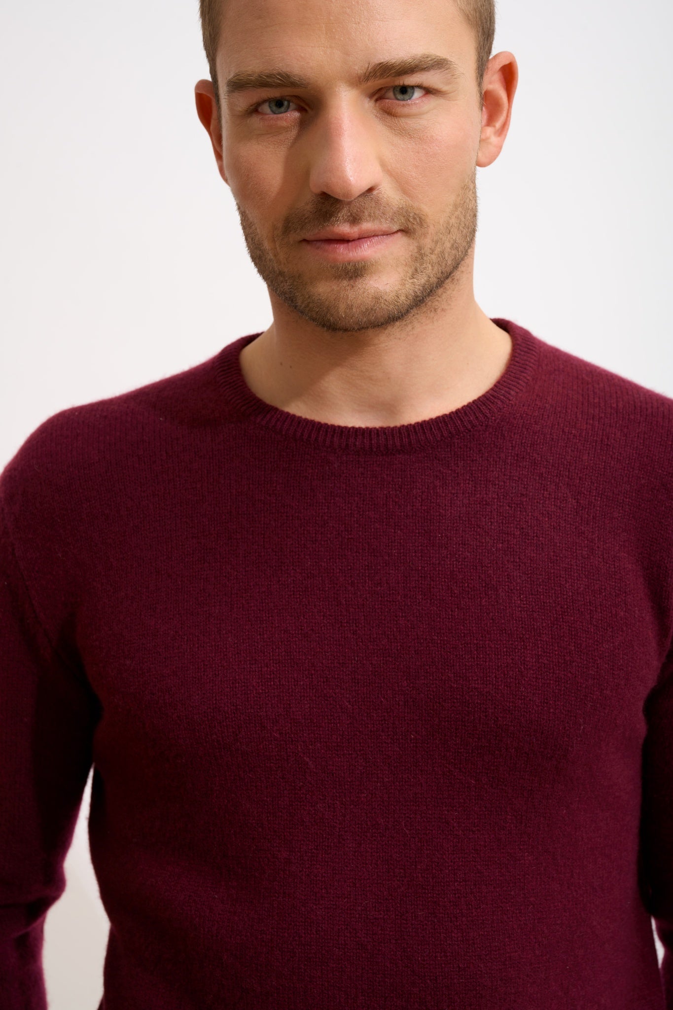 GABIN round neck sweater, 4-ply, blackberry