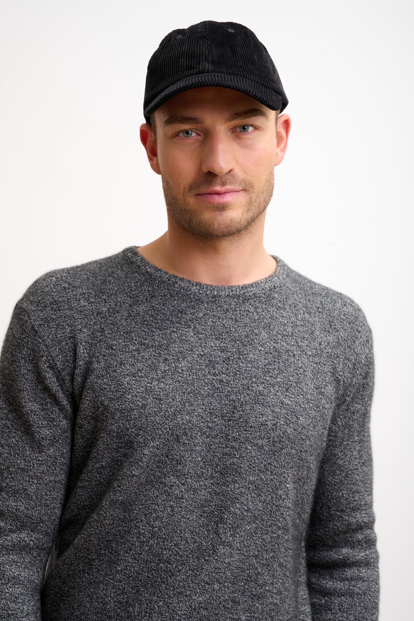 gabin pull col rond 4 fils noir/blanc 100% cachemire