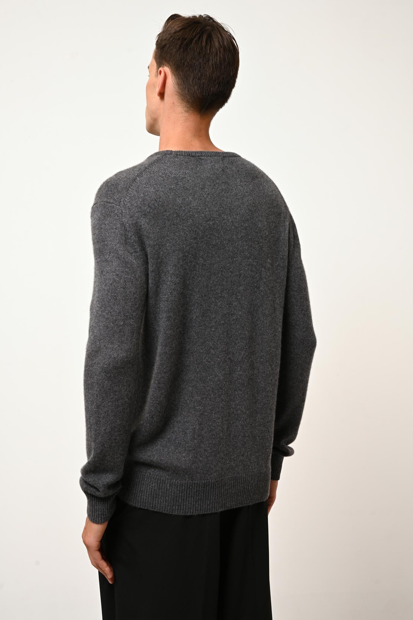 GABIN pull col rond anthracite chiné