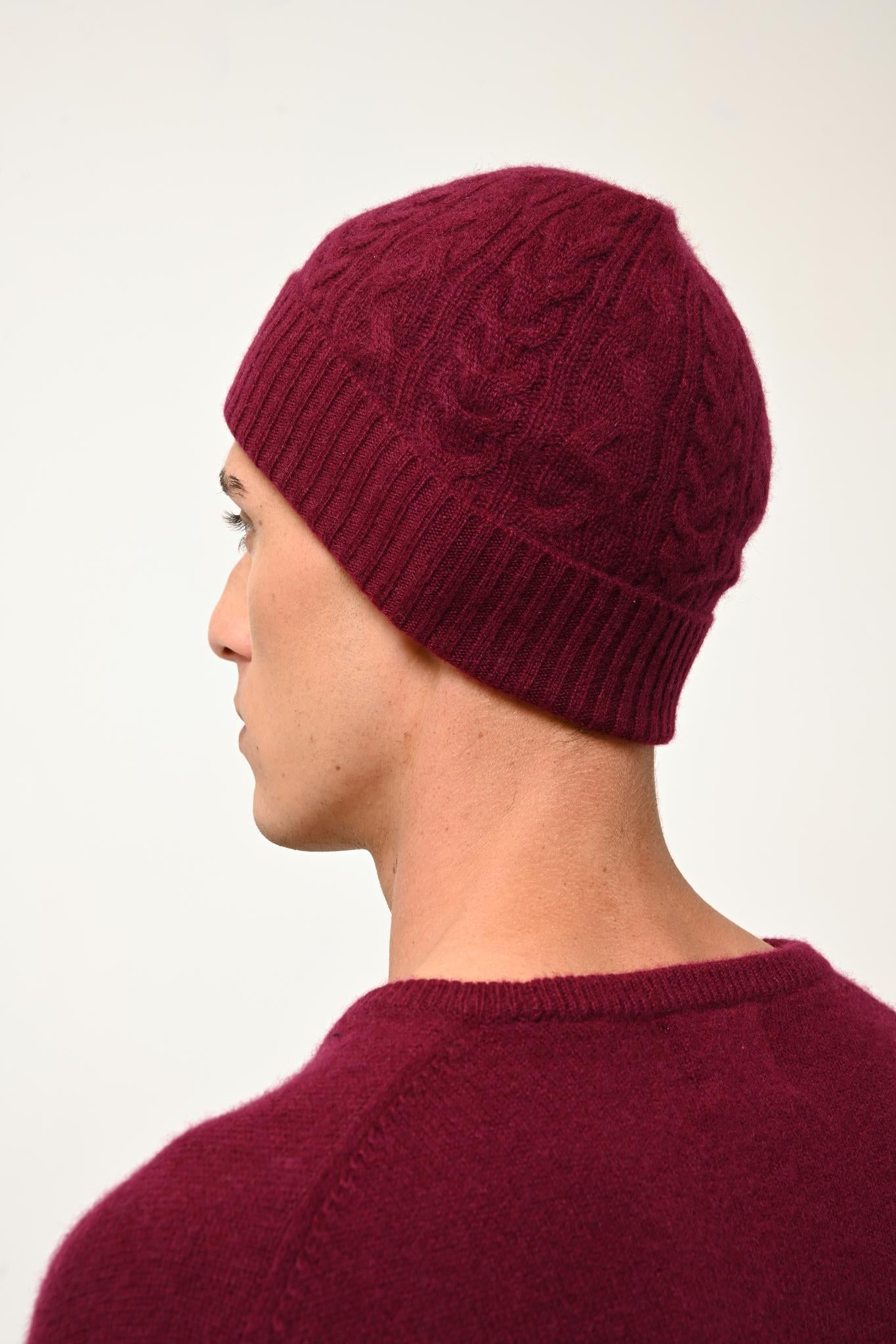 GABIN pull col rond bordeaux