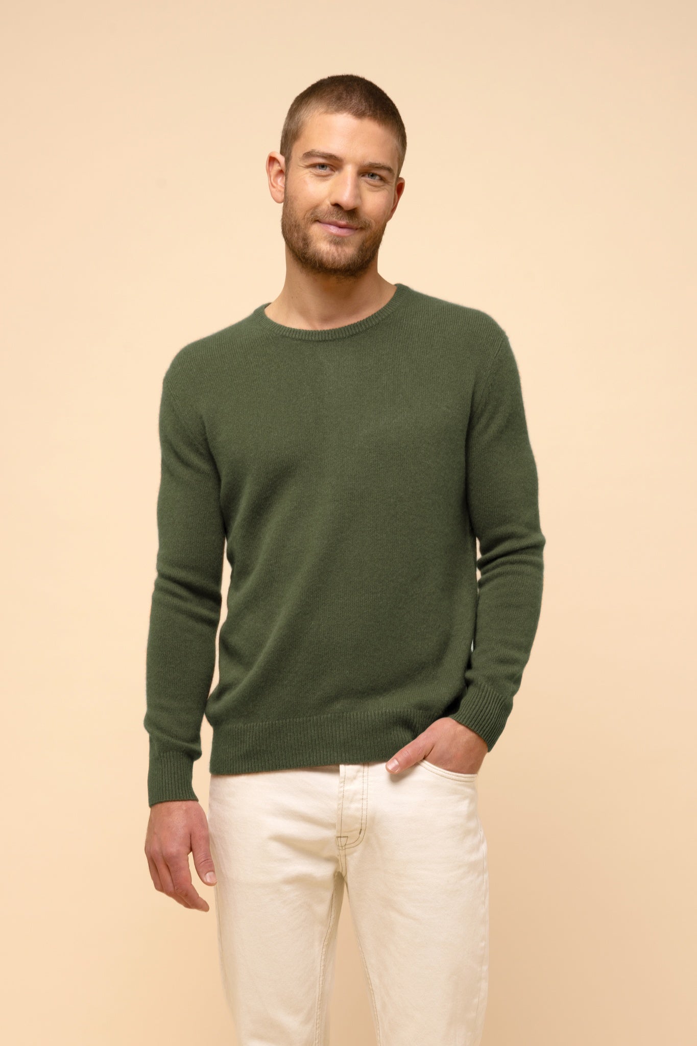 GABIN pull col rond kaki