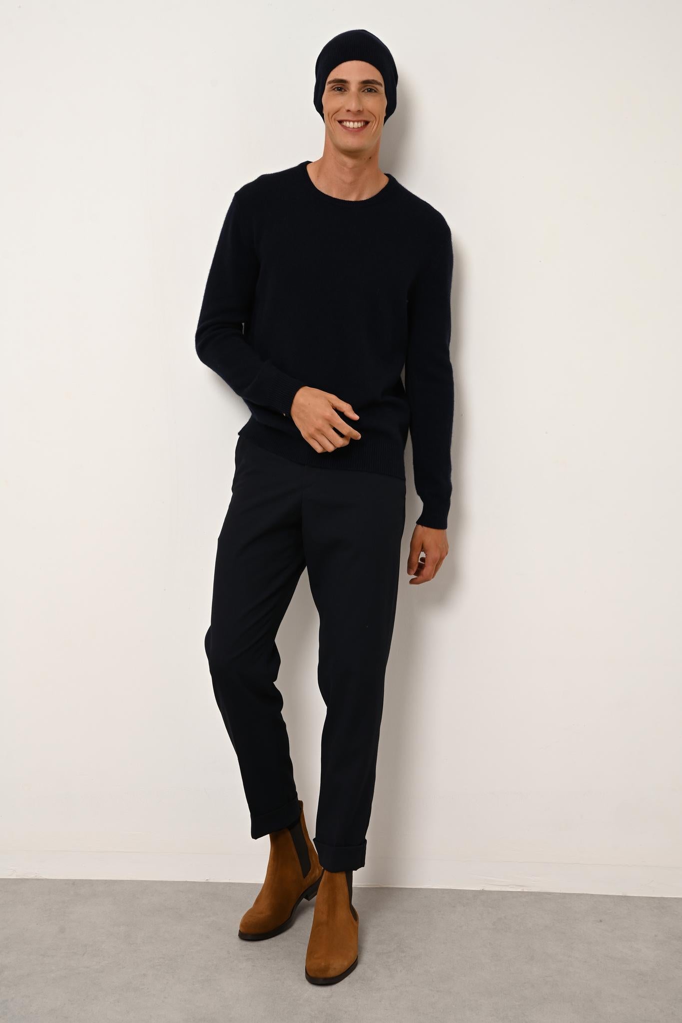 GABIN navy round-neck sweater